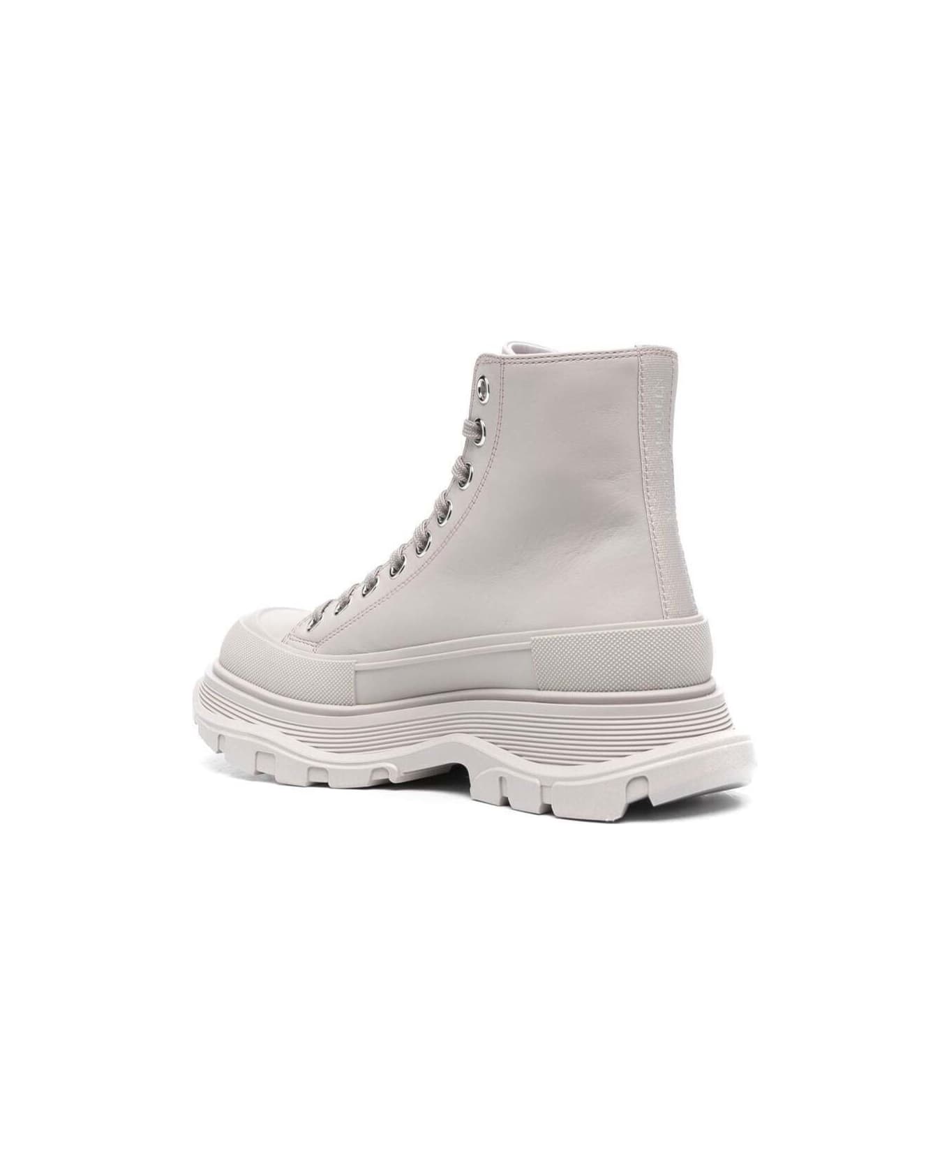 Alexander McQueen 'tread Slick' White Lace-up Boots With Chunky Platform In Leather Woman Alexander Mcqueen - White