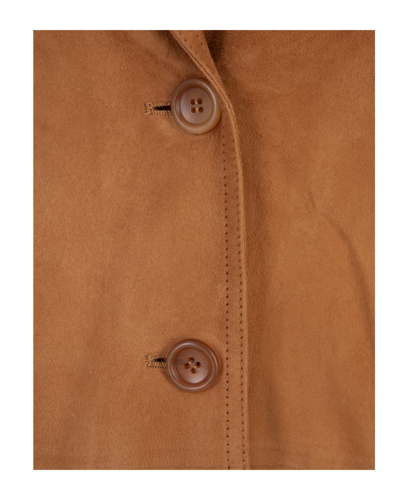 Ermanno Scervino Brown Suede One-breasted Jacket With Embroidery And Appliqués - Brown