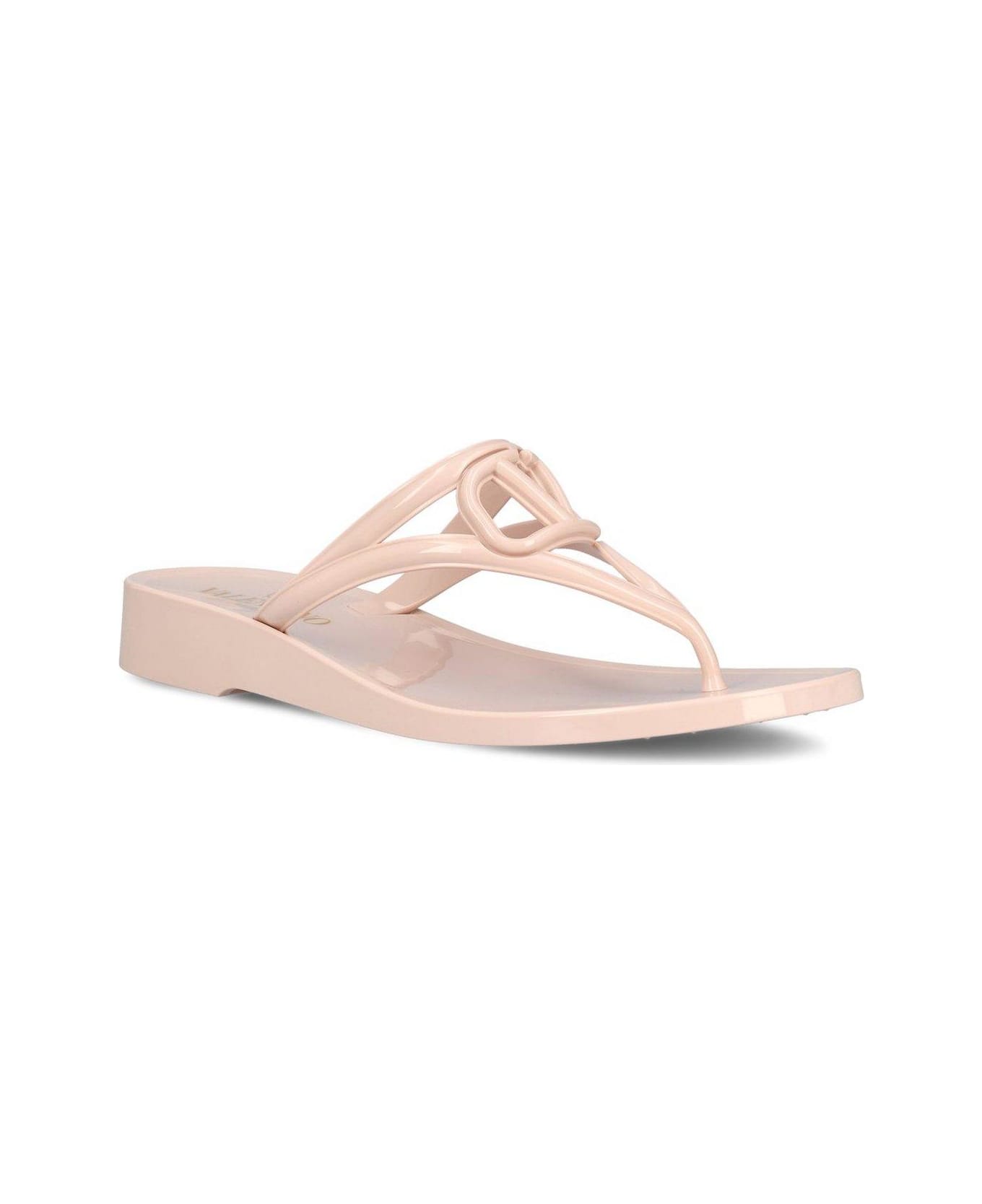 Valentino Garavani Vlogo Signature Thong Strap Flip Flops - Pink