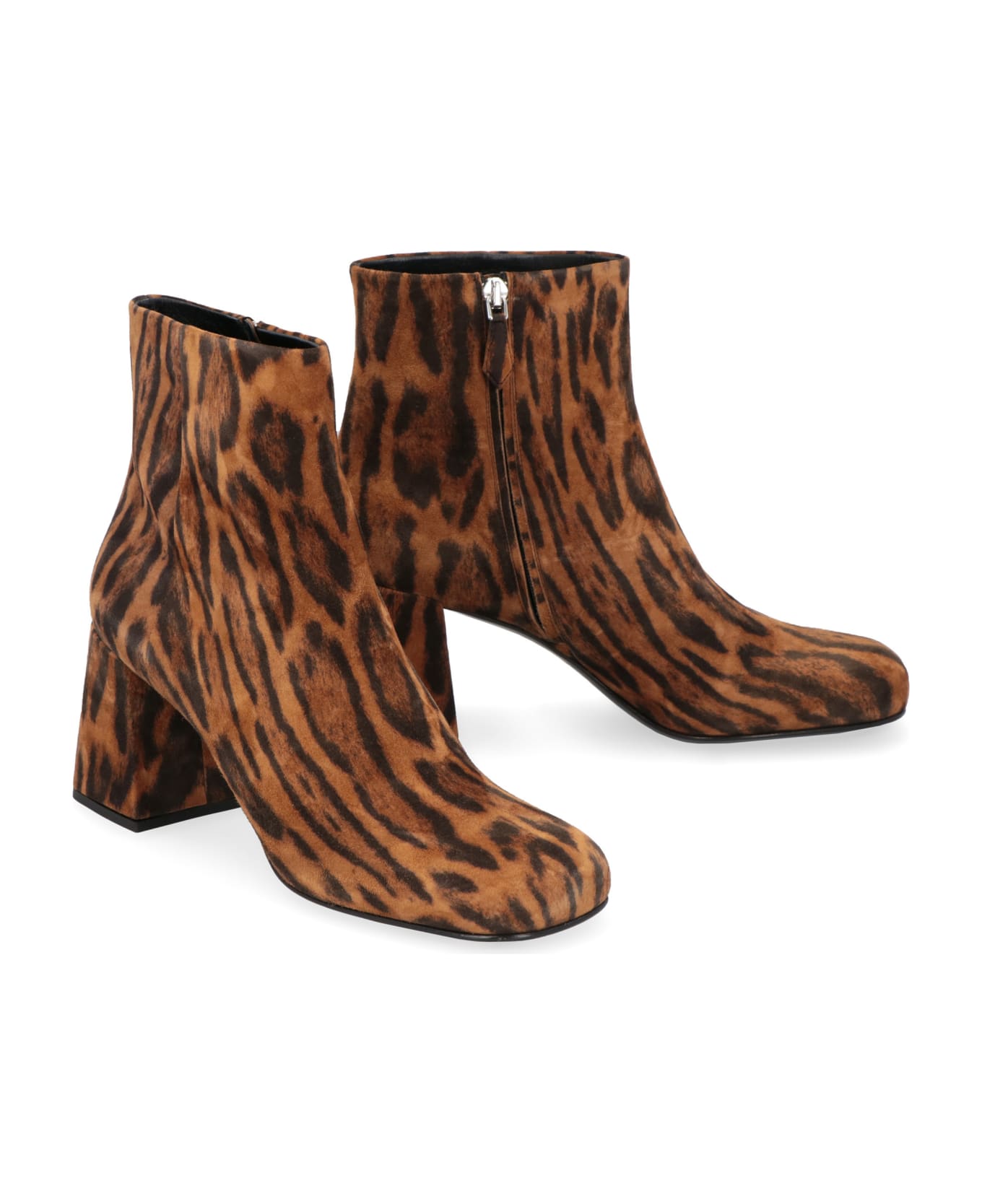 Miu Miu Suede Ankle Boots - Animalier
