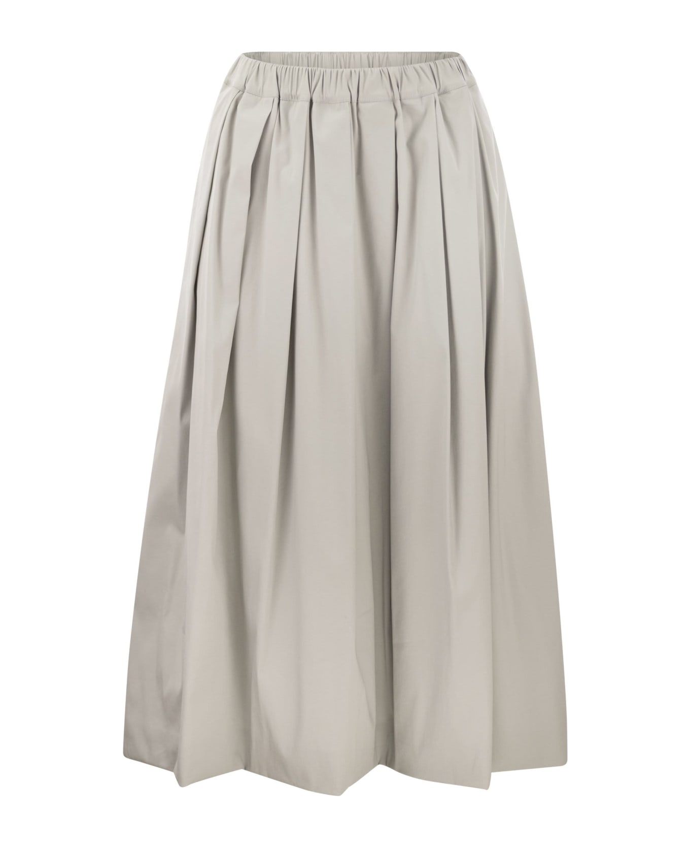Fabiana Filippi Wide Skirt In Technical Cotton - Grigio chiaro
