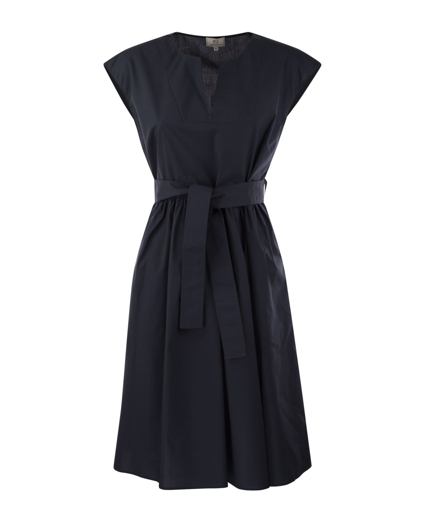 Woolrich Short Dress In Pure Cotton Poplin - Blue ワンピース＆ドレス