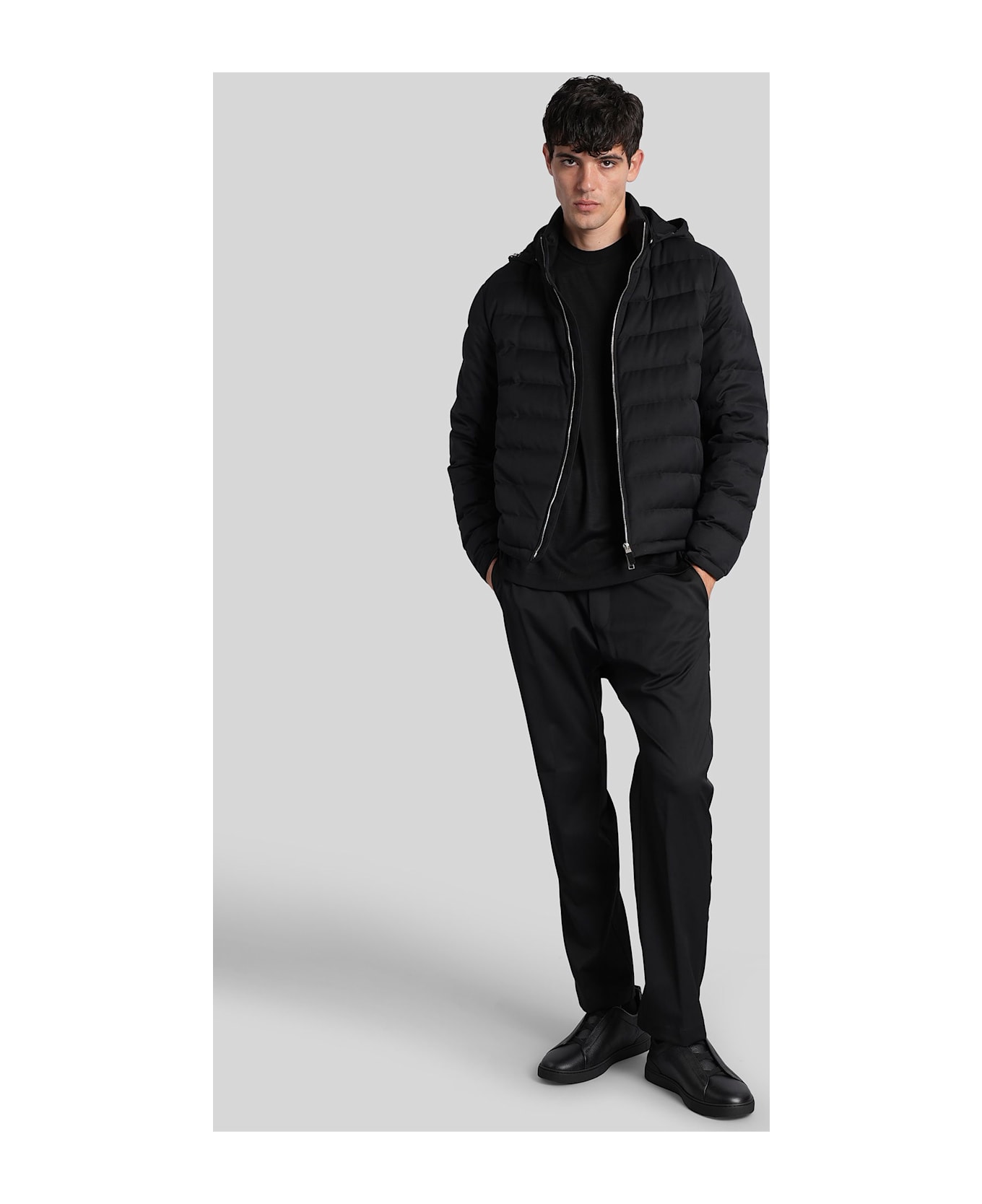 Zegna T-shirt In Black Wool - black