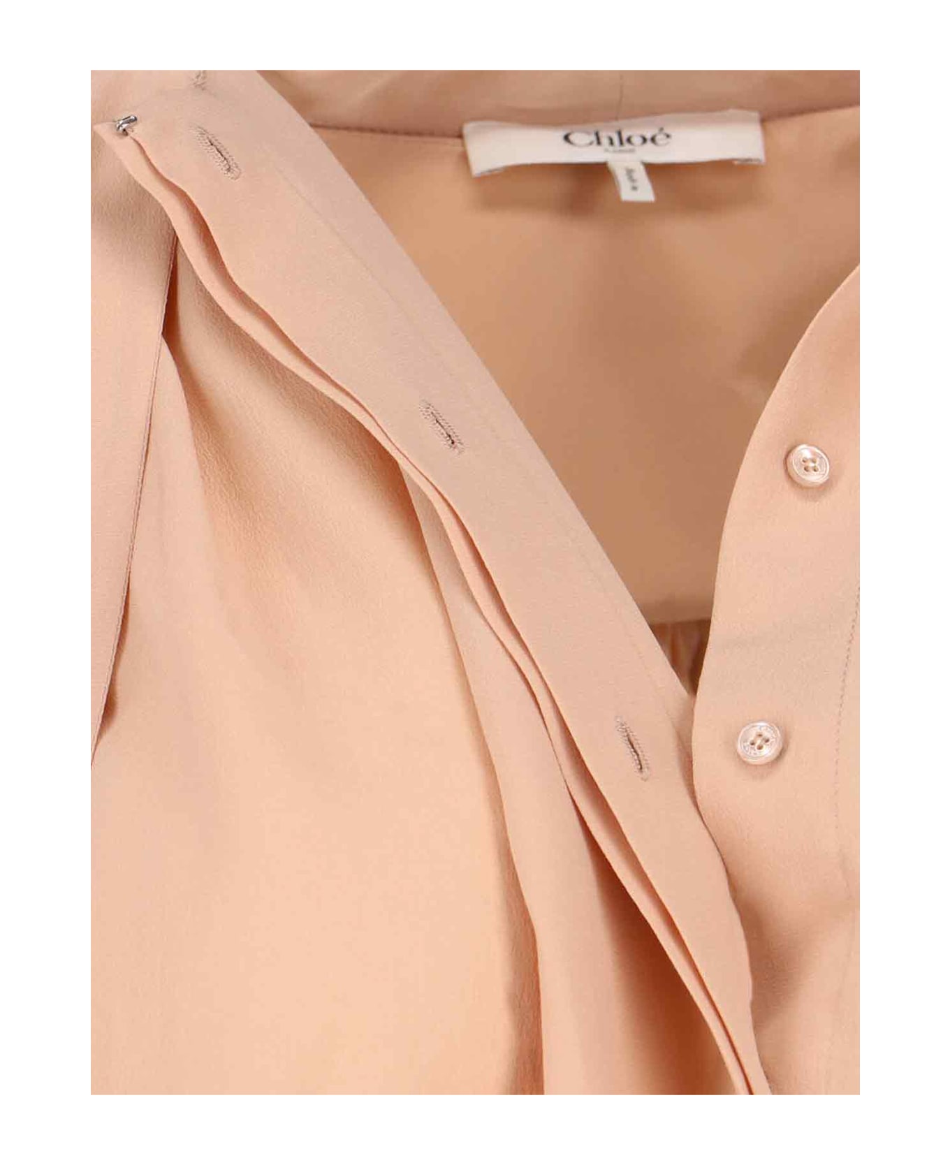 Chloé Lavallière Blousa In Silk - Pink