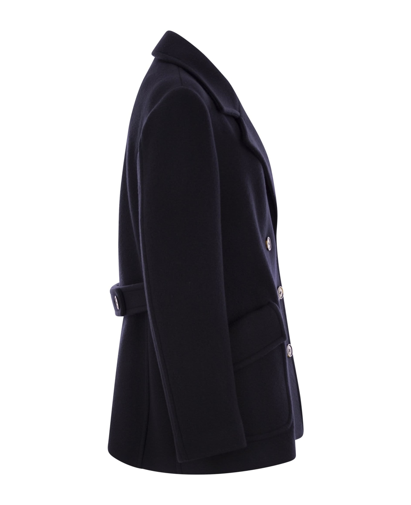 Fay Wool And Cashmere Peacoat - Blue