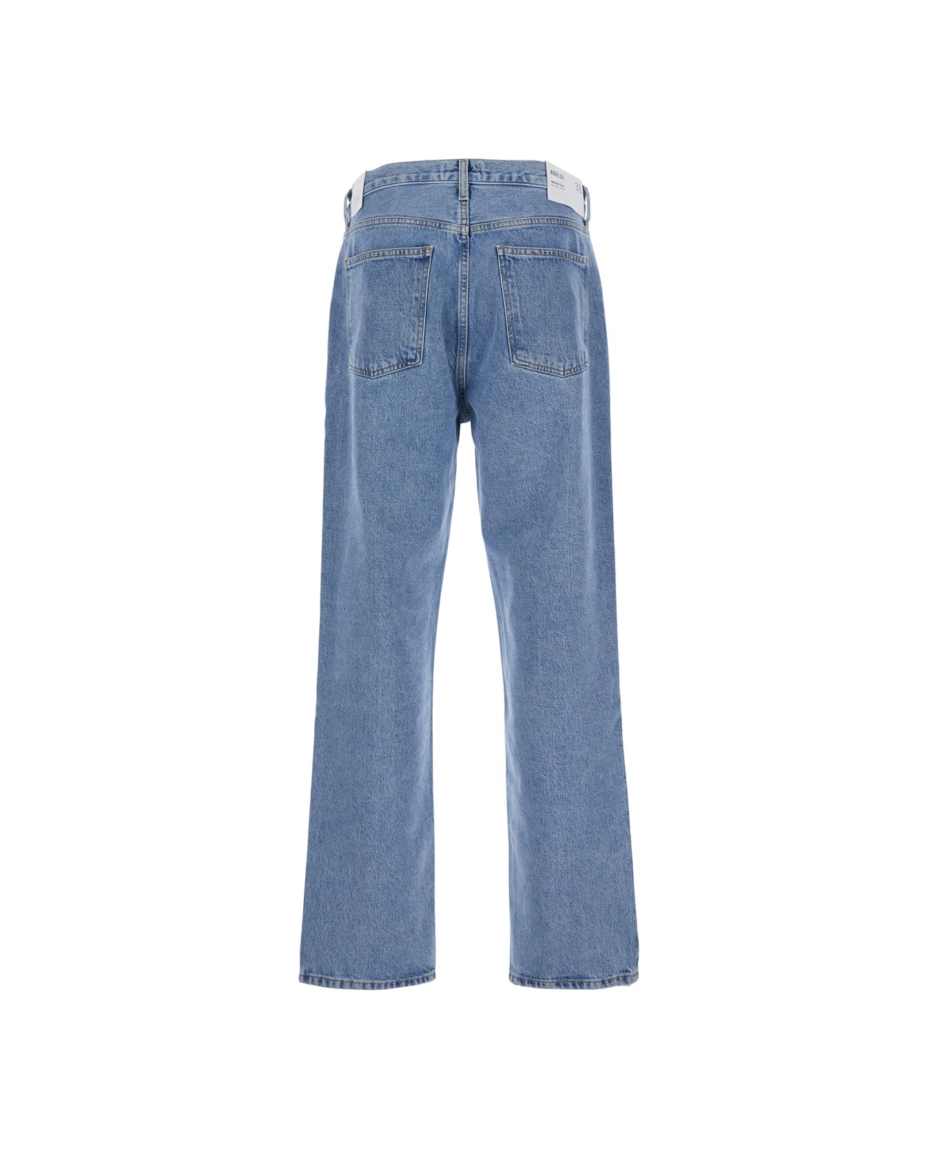 AGOLDE 
waldon
 Light Blue Five-pocket Jeans With Back Logo Application In Regenerative Cotton Man - BLUE