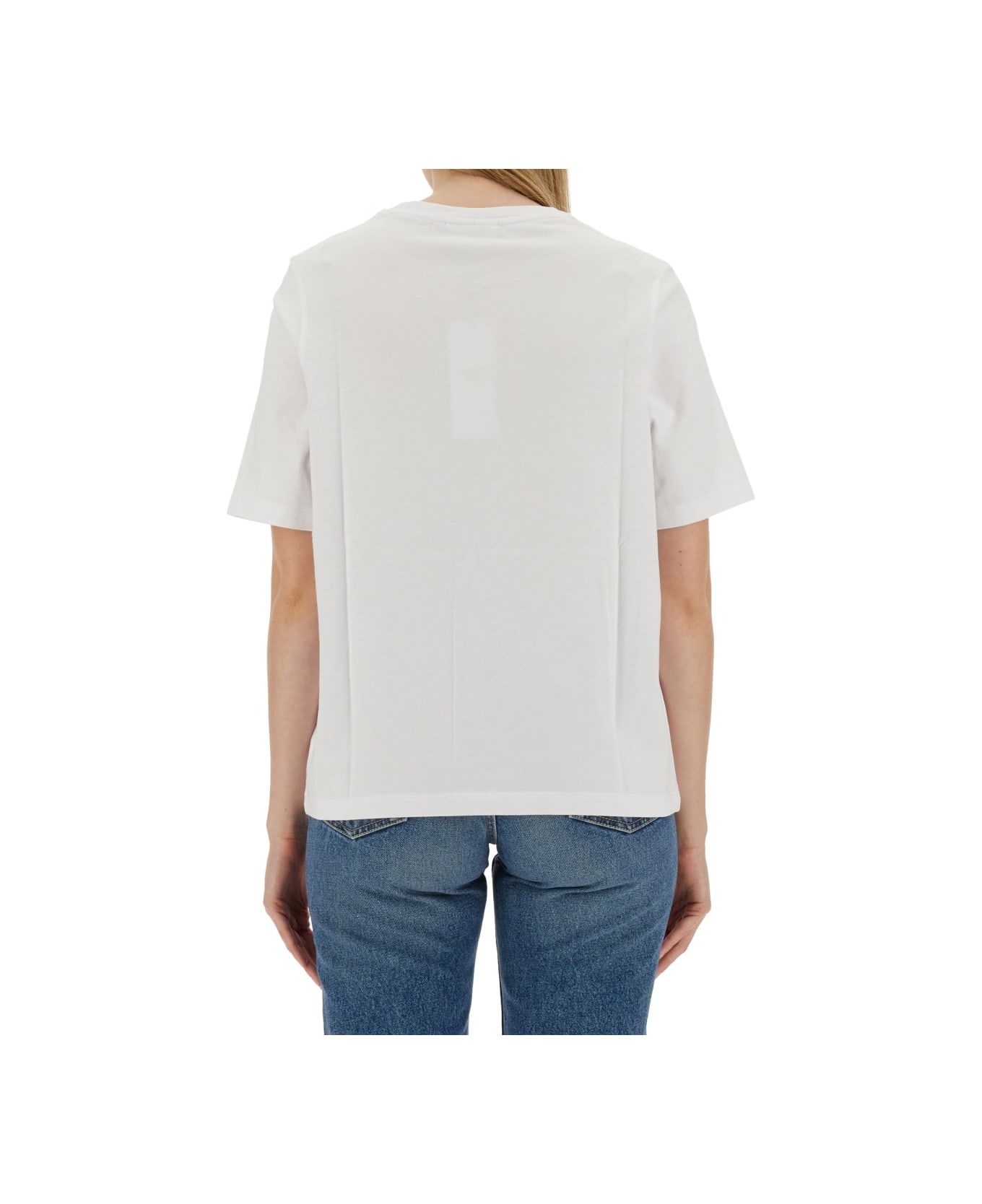Maison Kitsuné T-shirt With Fox Patch - WHITE Tシャツ