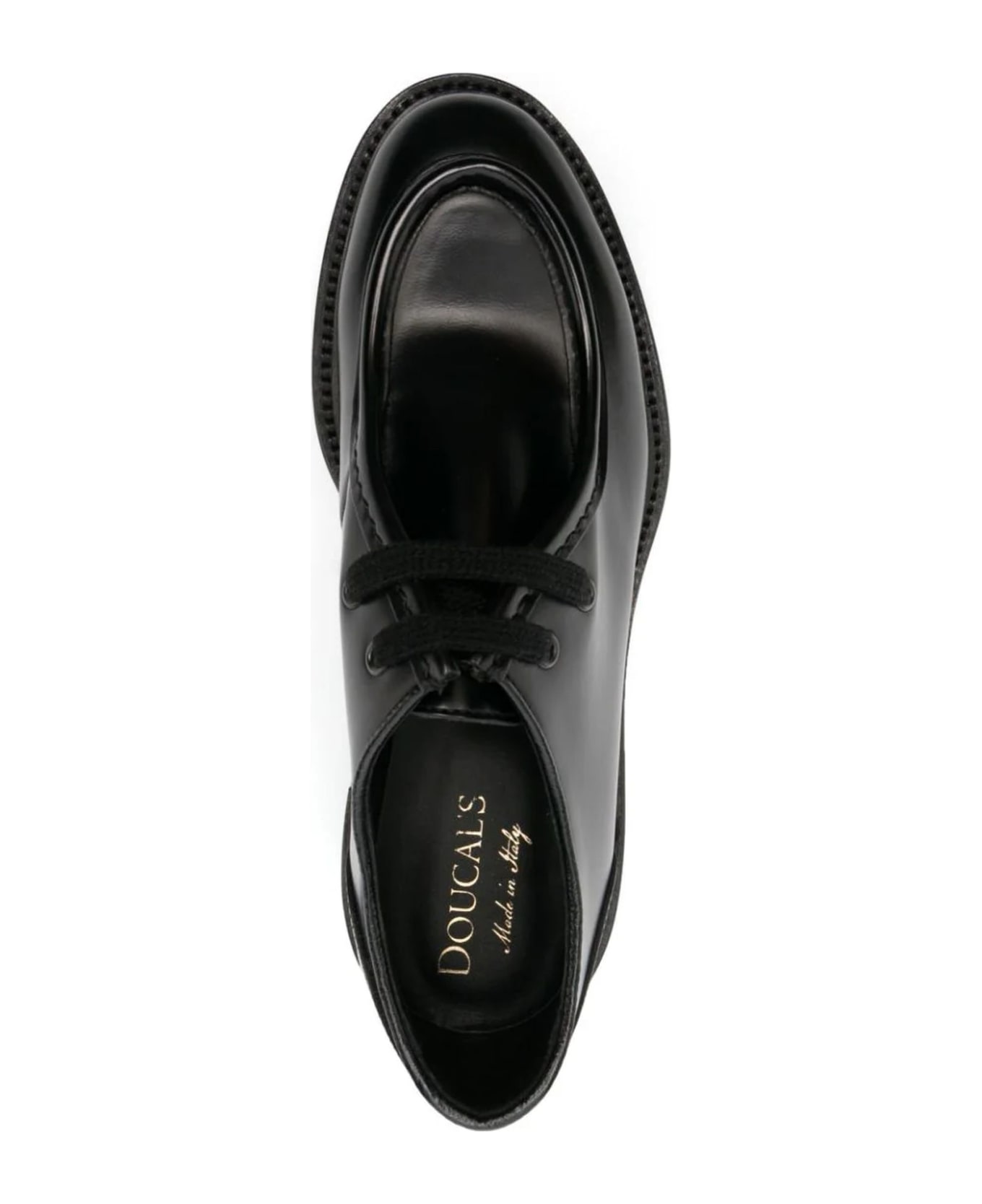 Doucal's Black Calf Leather Loafers - Black レースアップシューズ