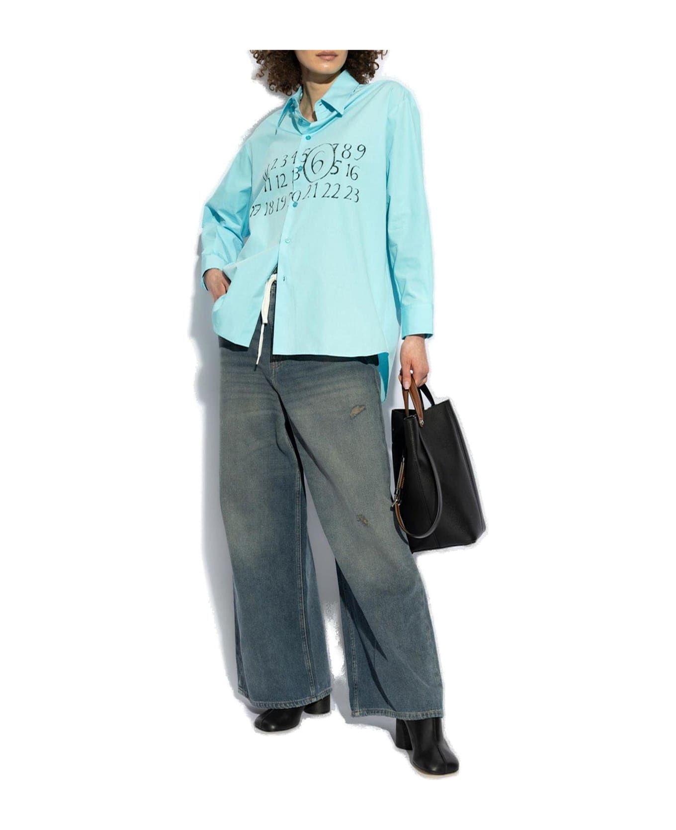 MM6 Maison Margiela Drawstring Jeans - Clear Blue