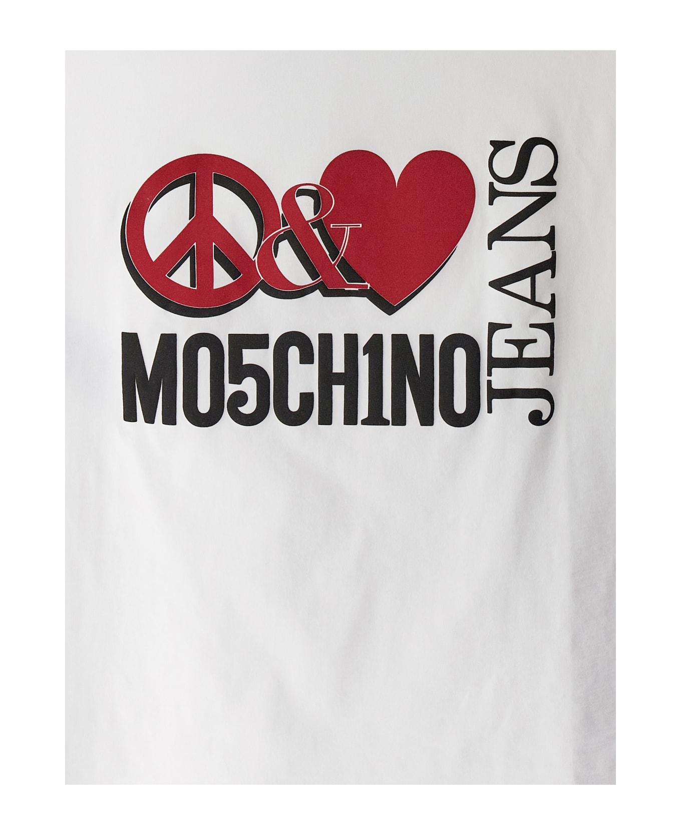 M05CH1N0 Jeans Logo Print T-shirt - White