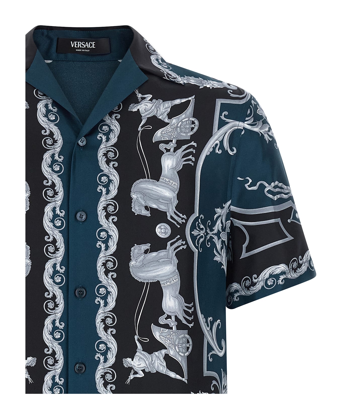 Versace 'hall Of Heroes' Shirt - Blue