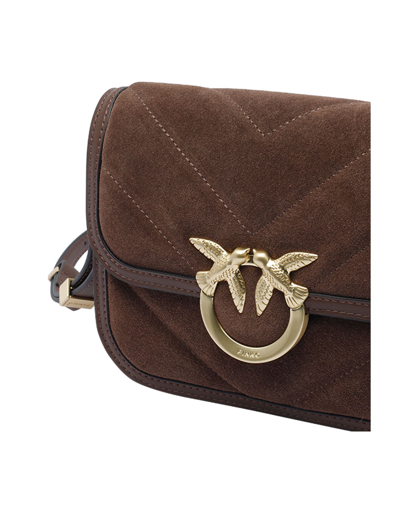 Pinko Love Birds Box Bag - BROWN