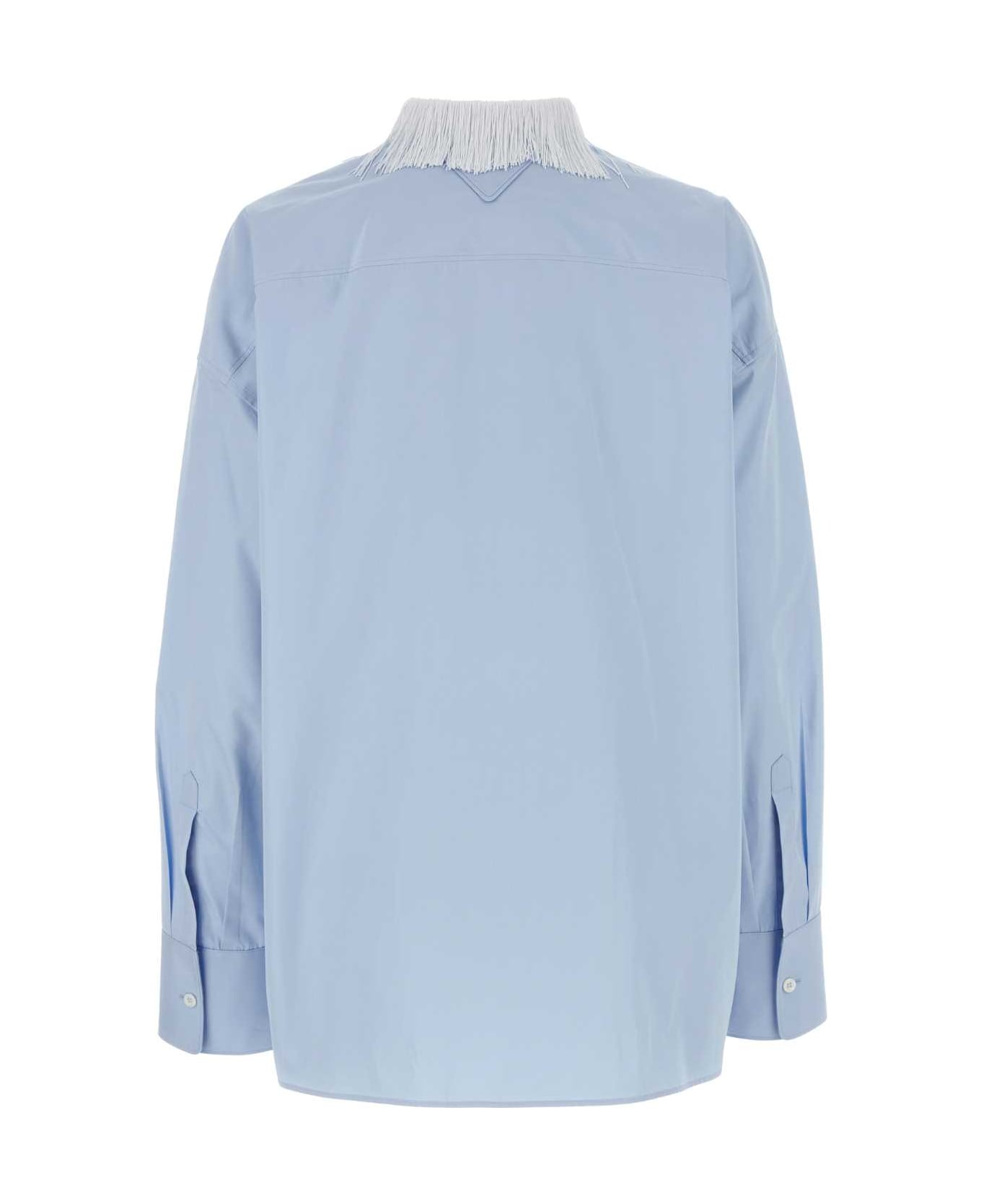 Prada Light Blue Poplin Shirt - CELESTE