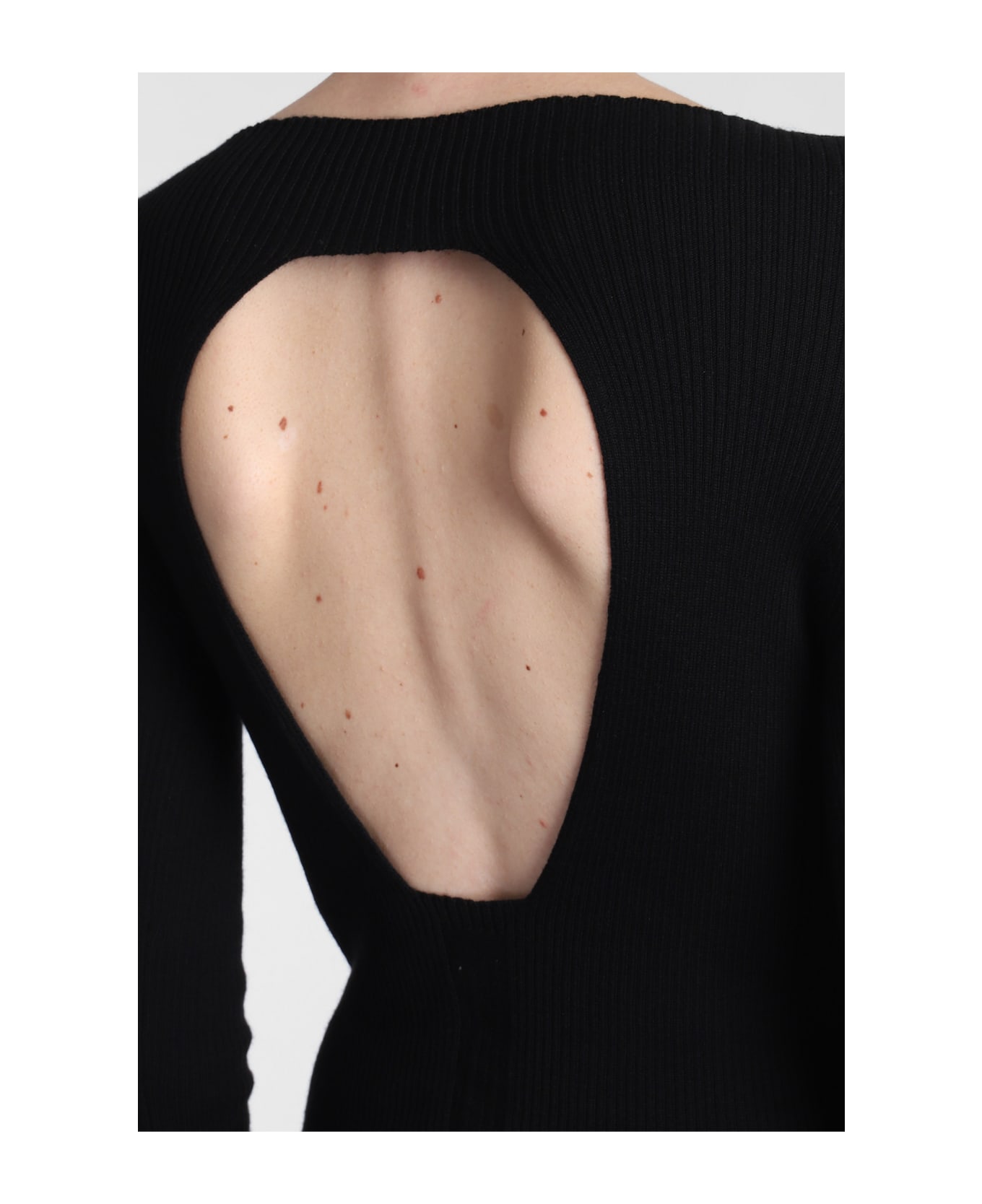 Rick Owens Al Top Knitwear In Black Wool - Black