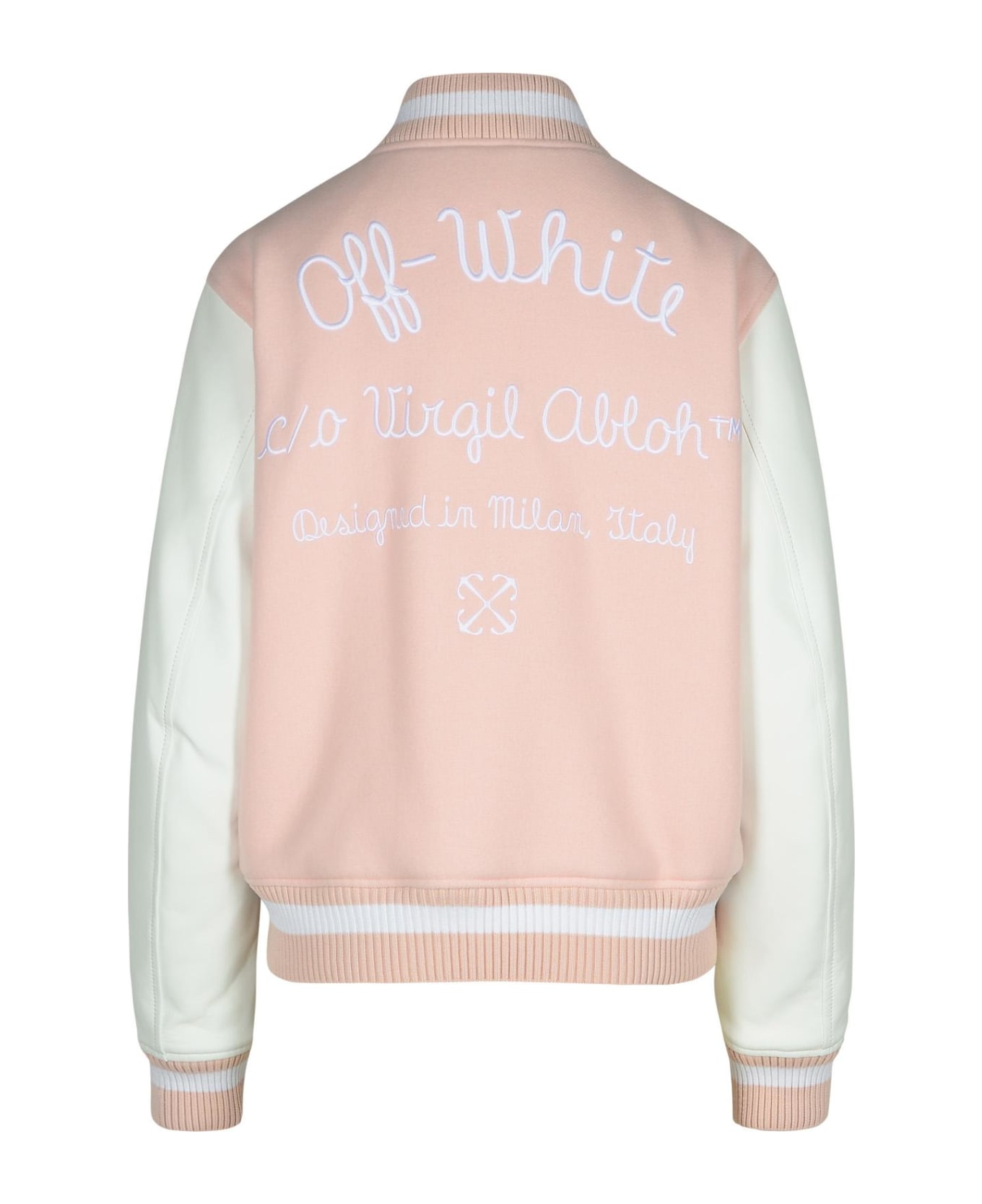 Off-White 'varsity' Pink Fabric Blend Bomber Jacket - Pink