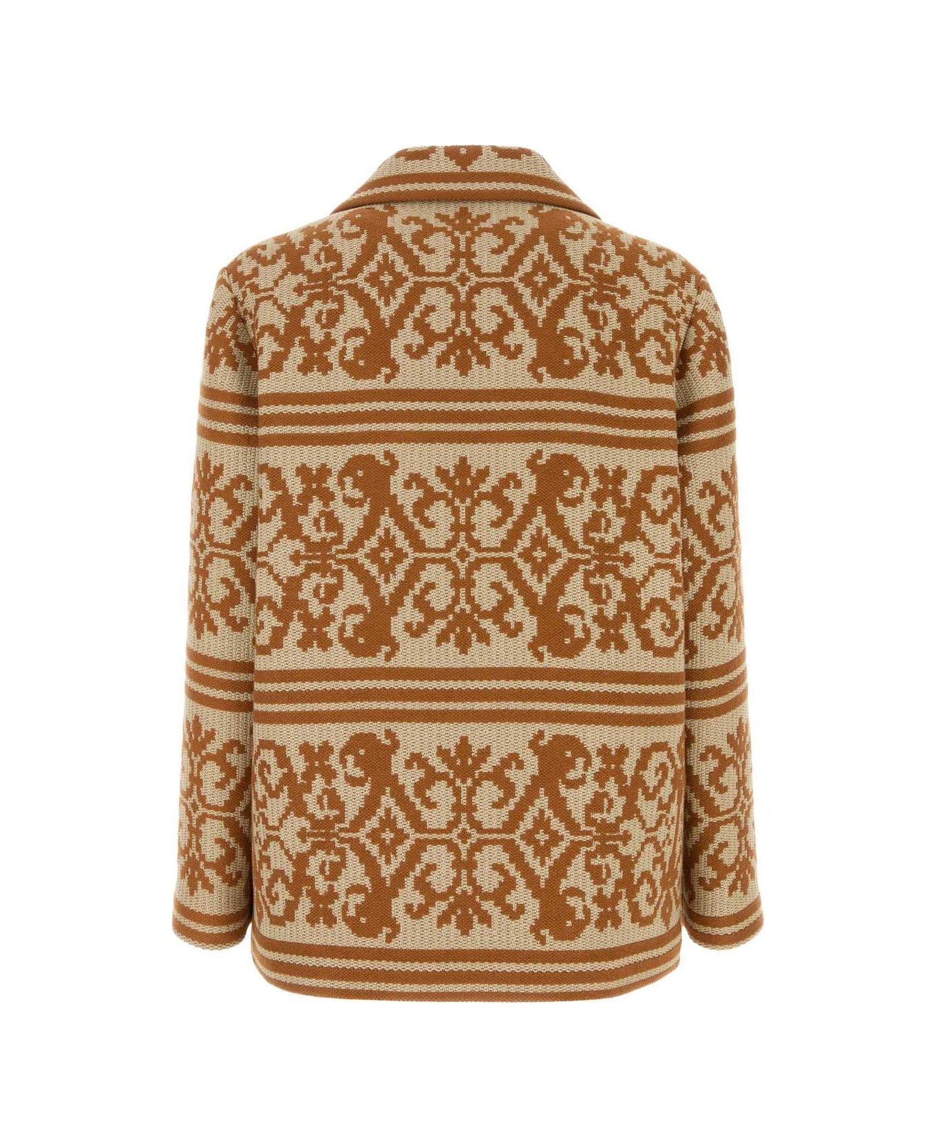 All-over Patterned Long-sleeved Jacket
