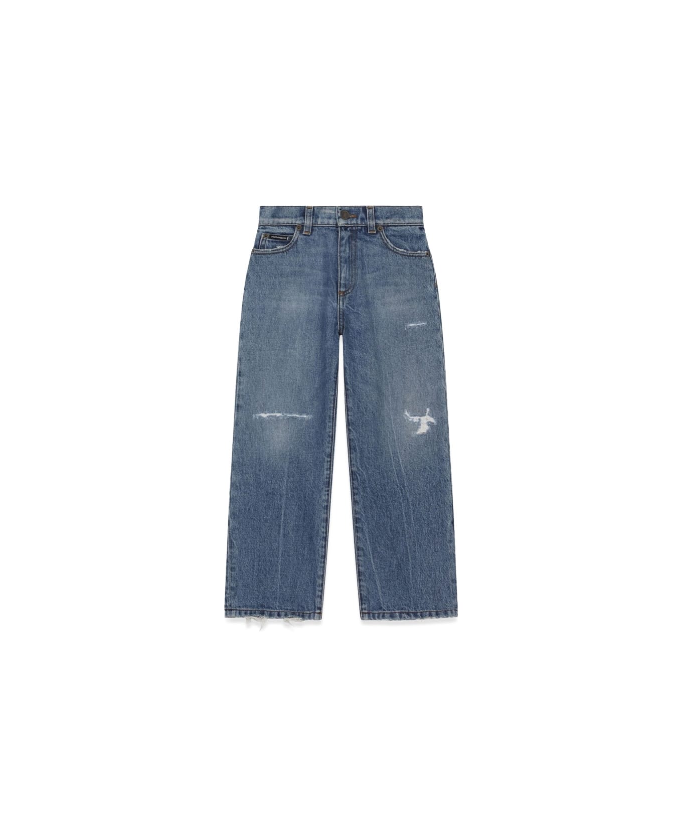 Dolce & Gabbana Worn Effect Jeans - DENIM
