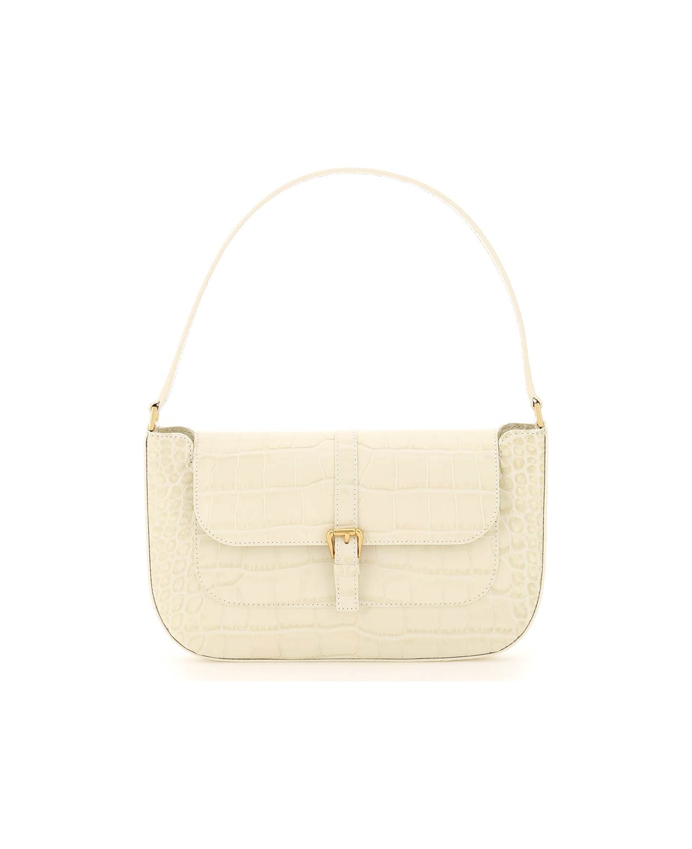 BY FAR Miranda Bag In Crocodile-embossed Leather - Crema