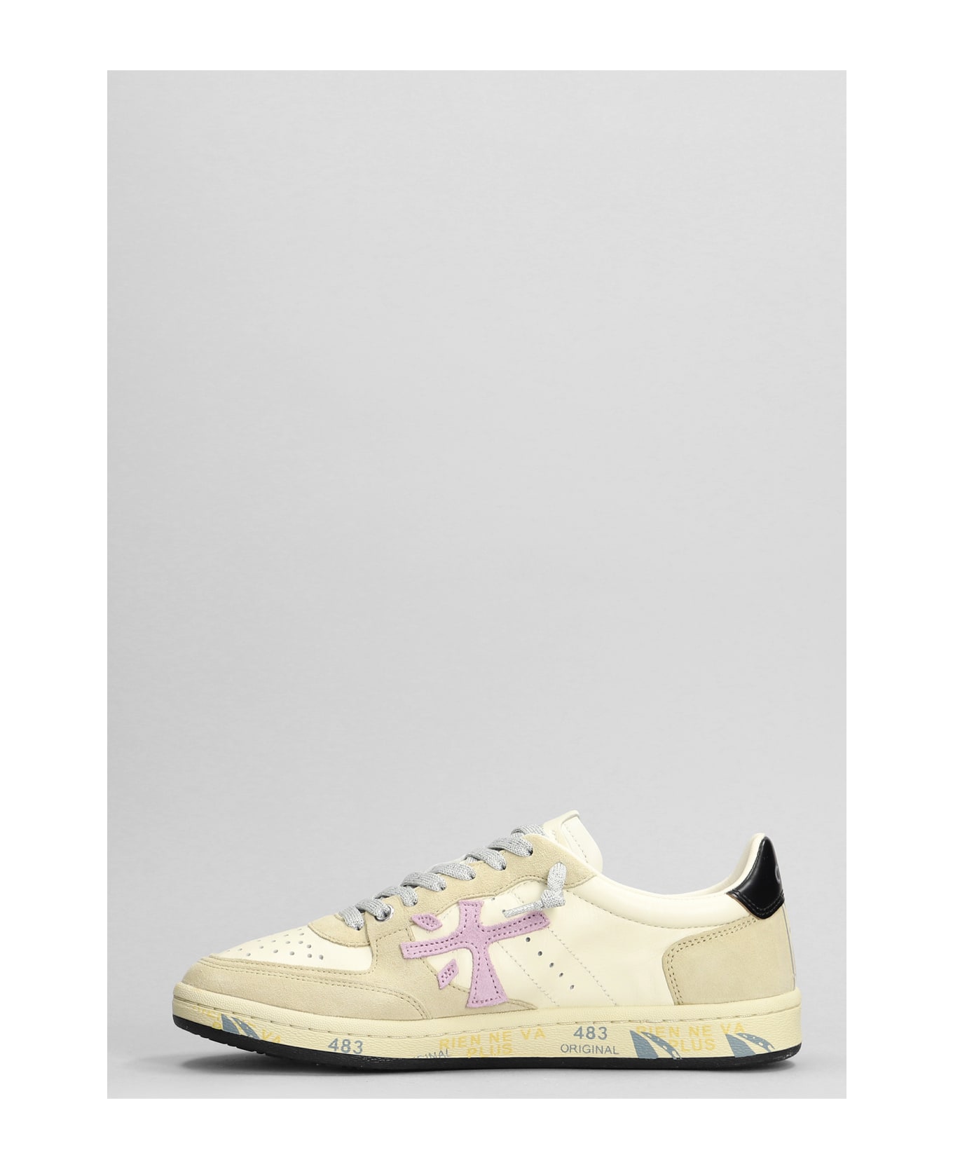 Premiata Bskt Clay Sneakers In Beige Suede And Leather スニーカー