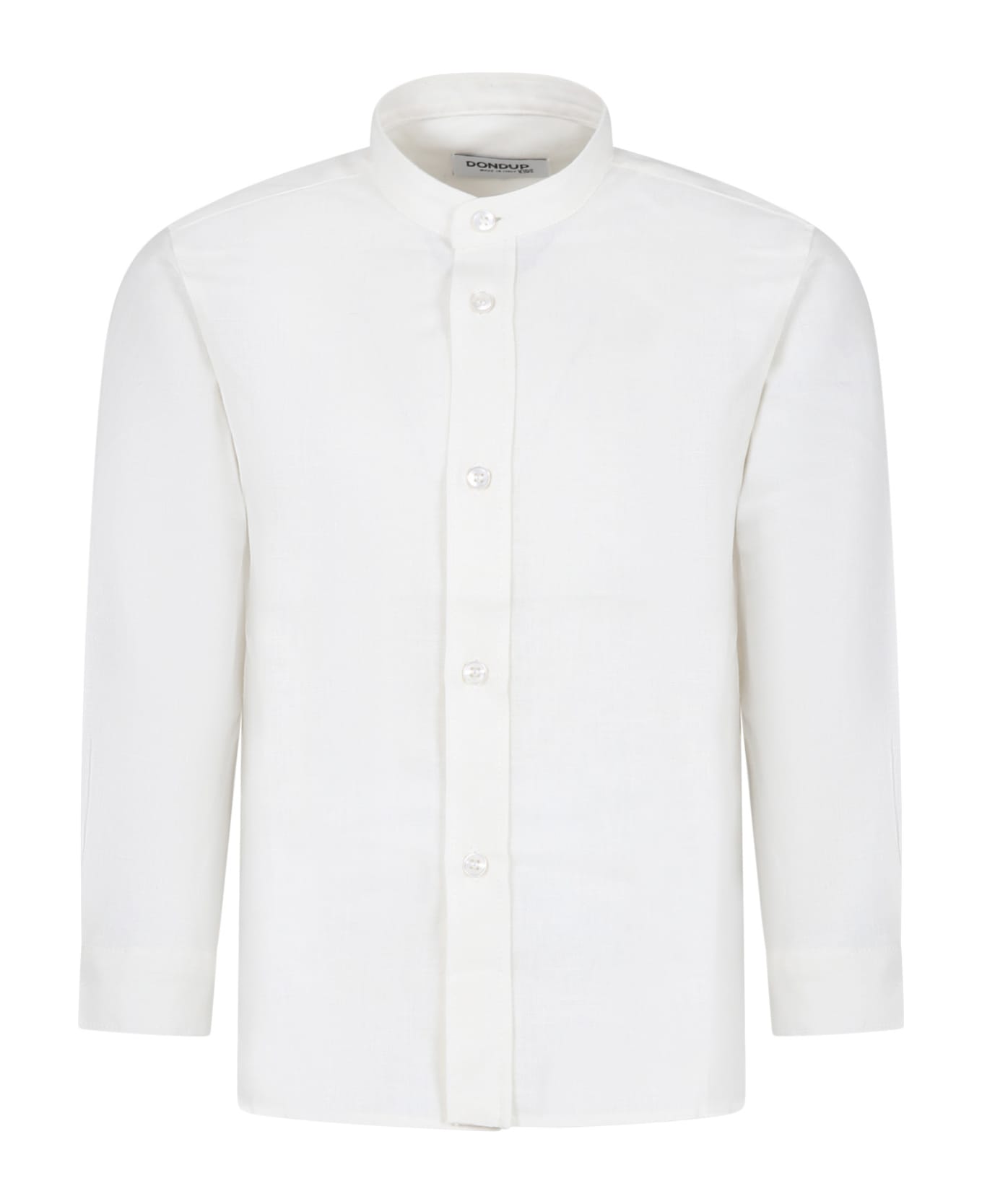 Dondup Ivory Shirt For Boy With Logo - White