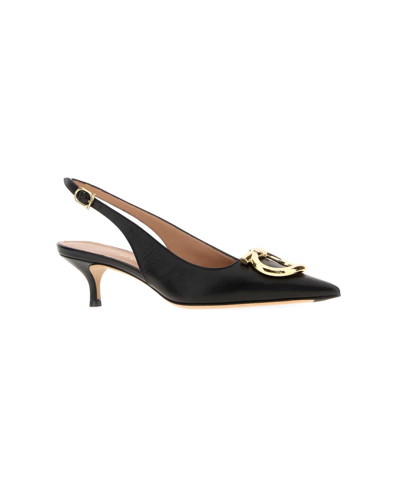 Ferragamo Black Leather Sara 40 Pumps - NERONEROAMARETTI