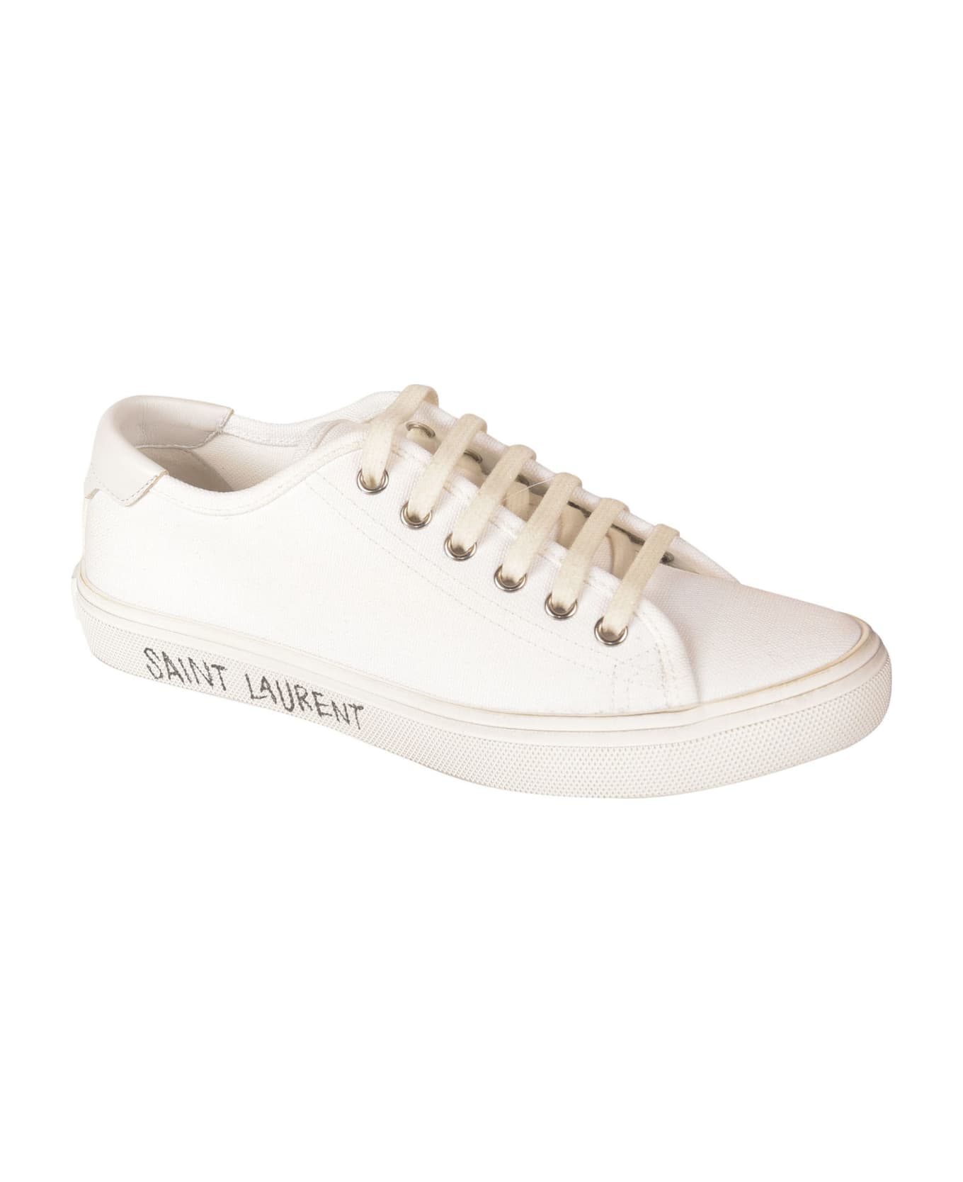 Saint Laurent Side Logo Sneakers - White