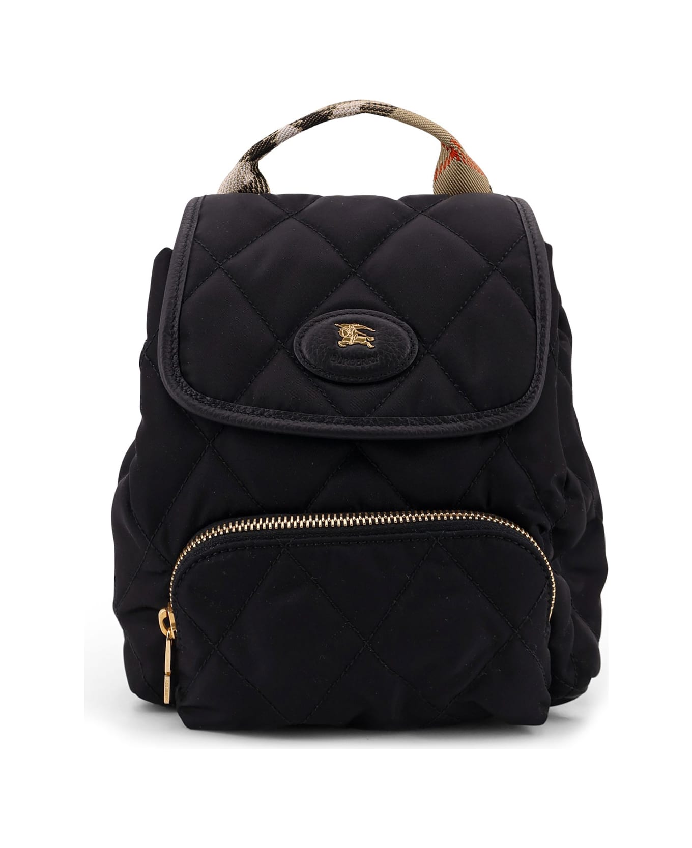 Burberry Nylon Backpack With Leather Logo Patch - Black バックパック