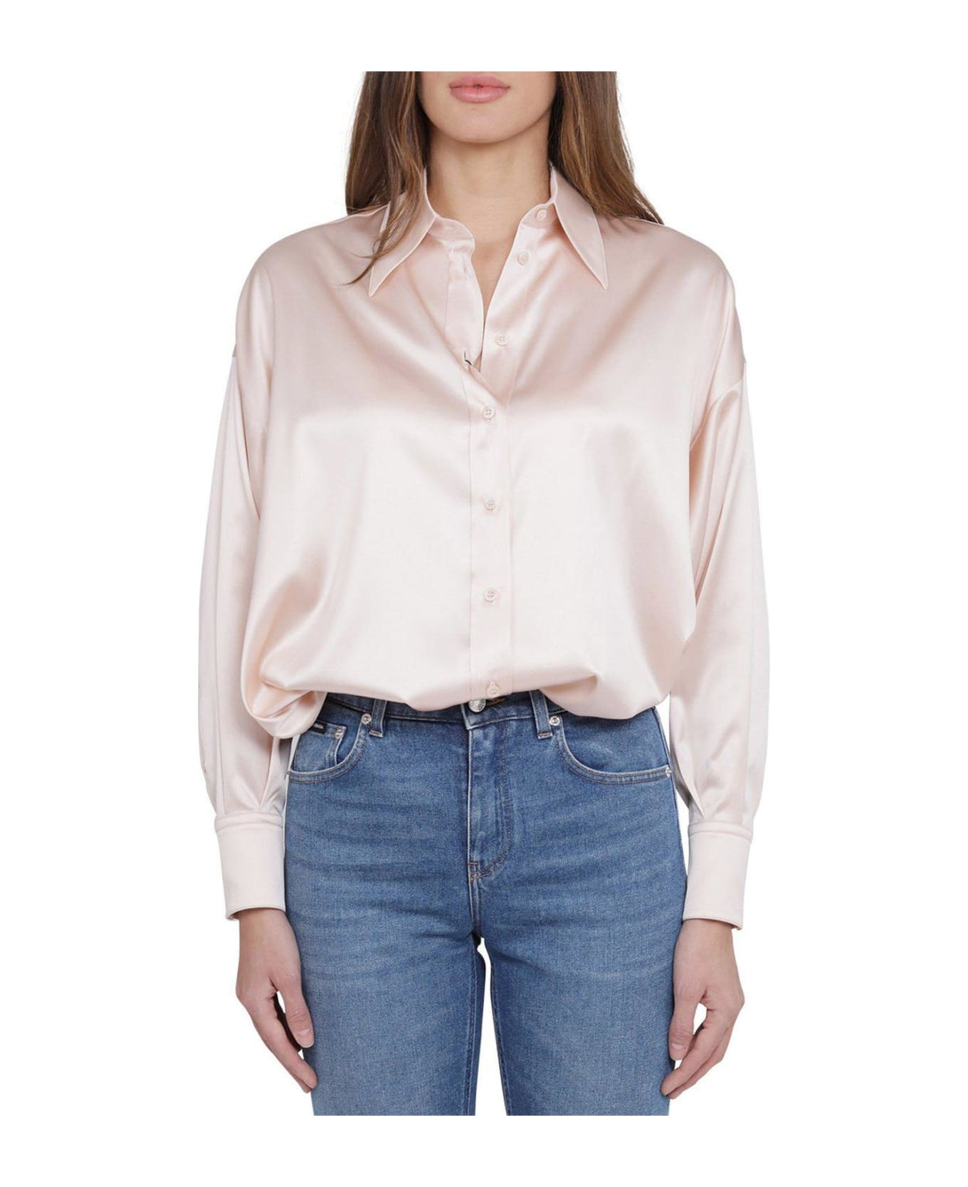 Dolce & Gabbana Oversized Satin Shirt - Pink シャツ