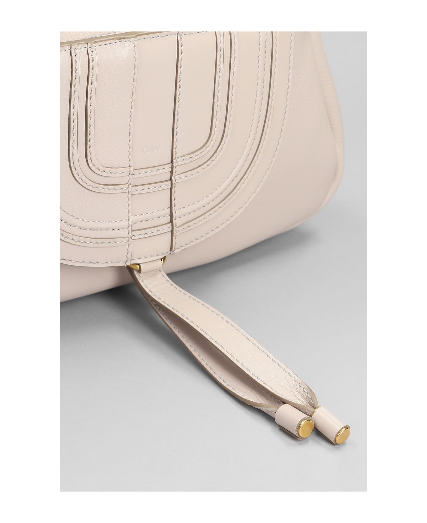 Chloé Marcie Shoulder Bag In Grey Leather - grey