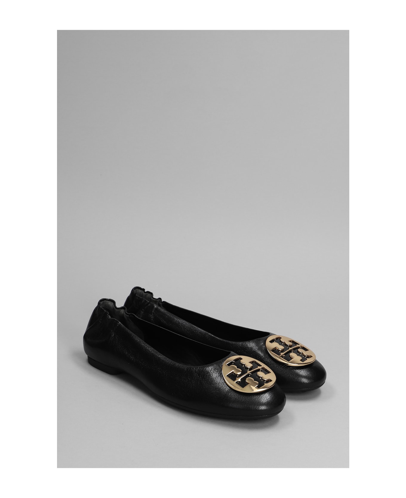 Tory Burch Ballet Flats In Black Leather - black