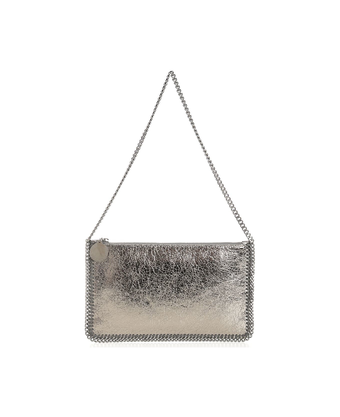 Stella McCartney 
falabella
 Metallic Clutch - Steel Grey