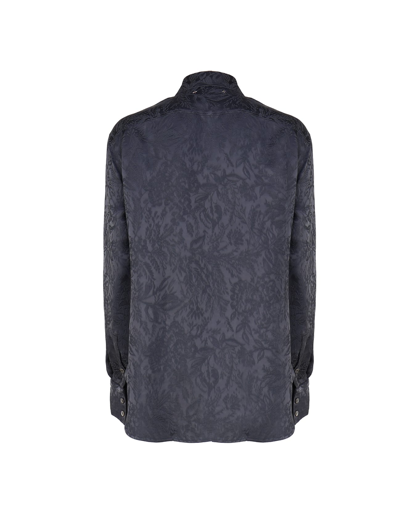 Golden Goose Viscose Shirt With All-over Embroidery - Ombre blue