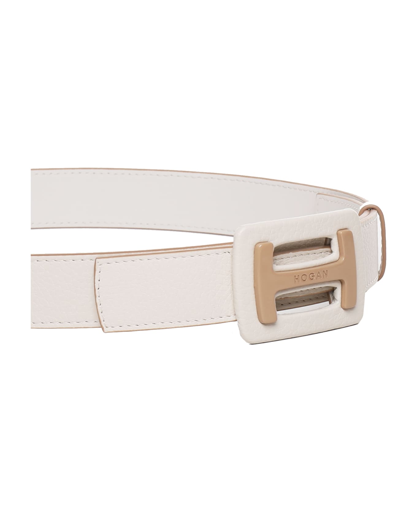 Hogan H Logo Calfskin Belt - White ベルト