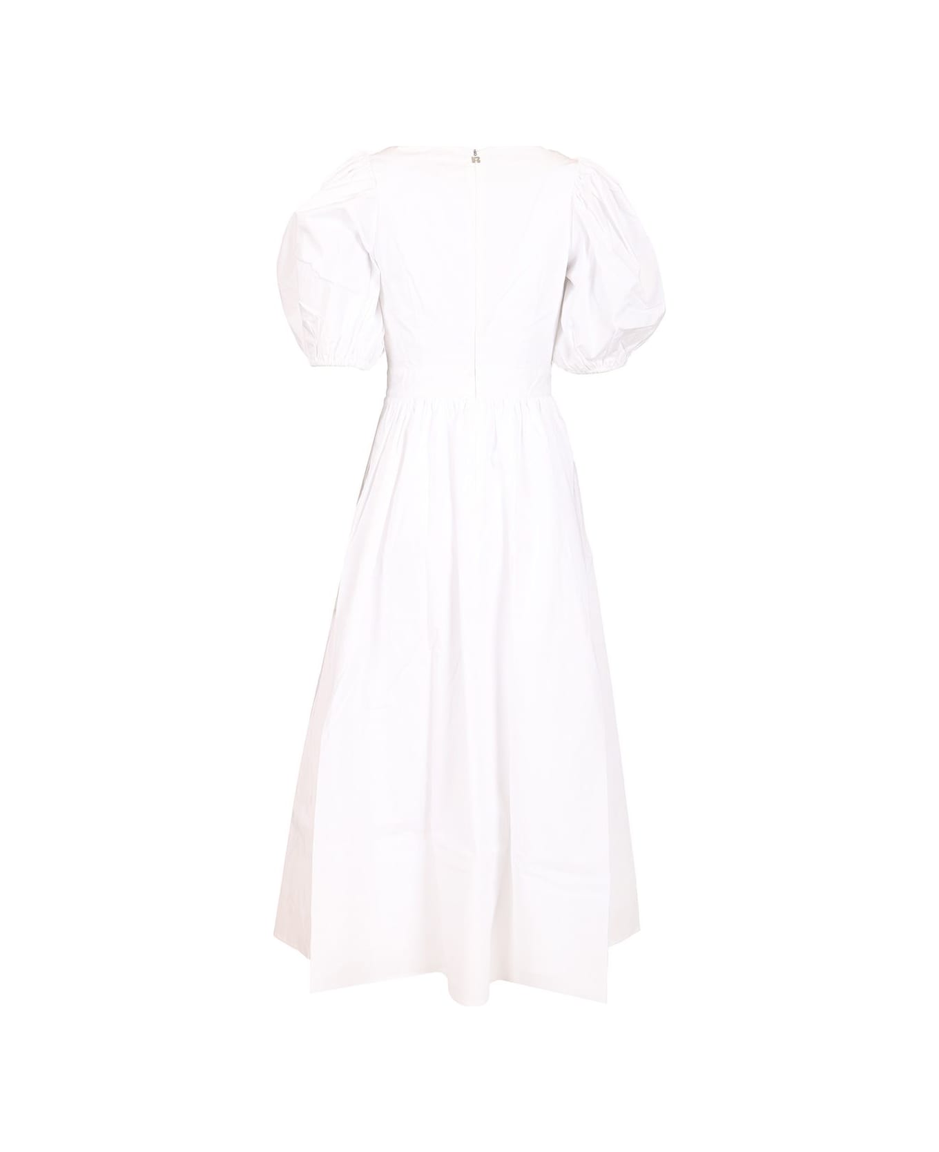 Rotate by Birger Christensen Puff Sleeve Midi Dress - White