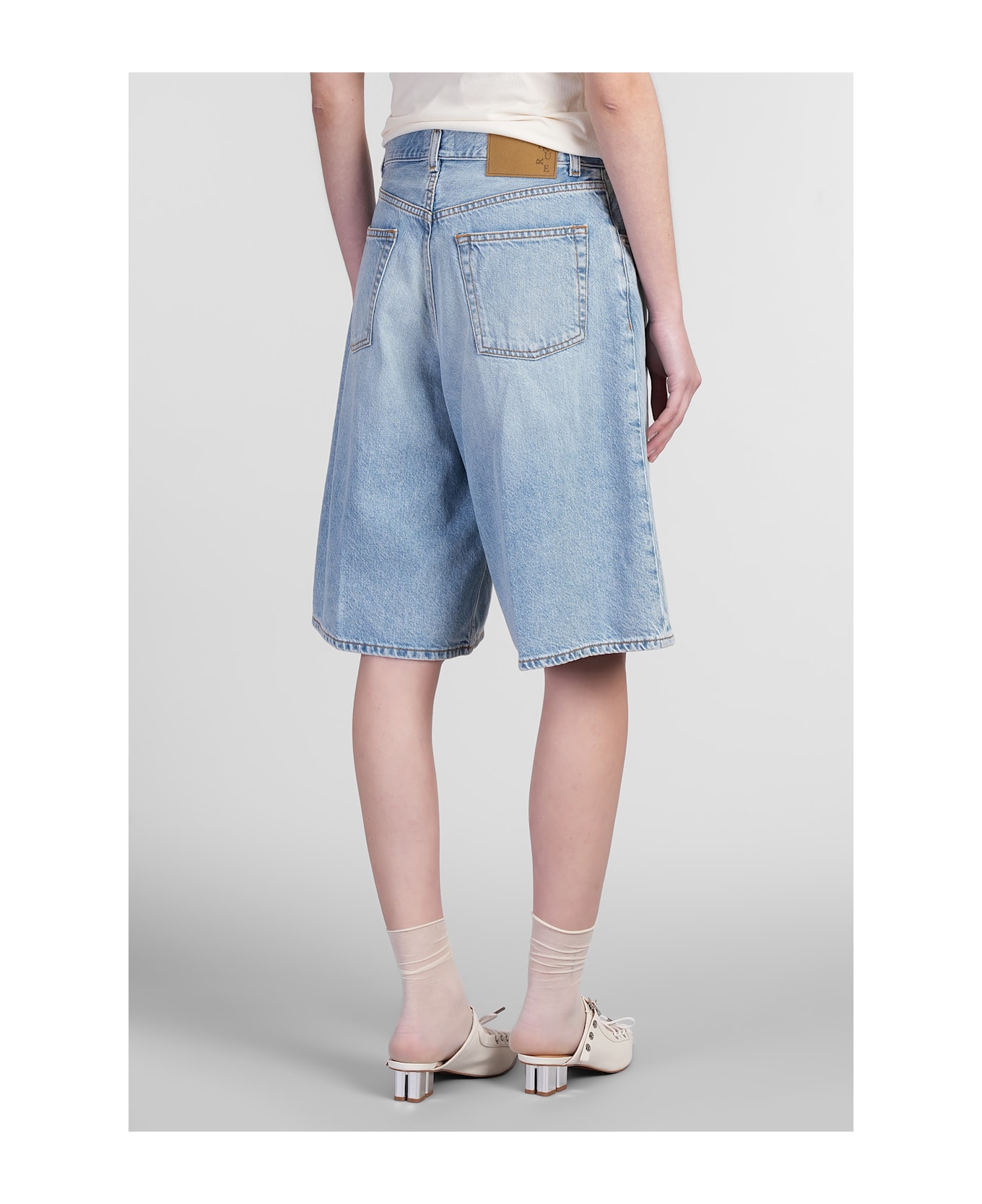 Haikure Becky Shorts In Blue Denim - blue