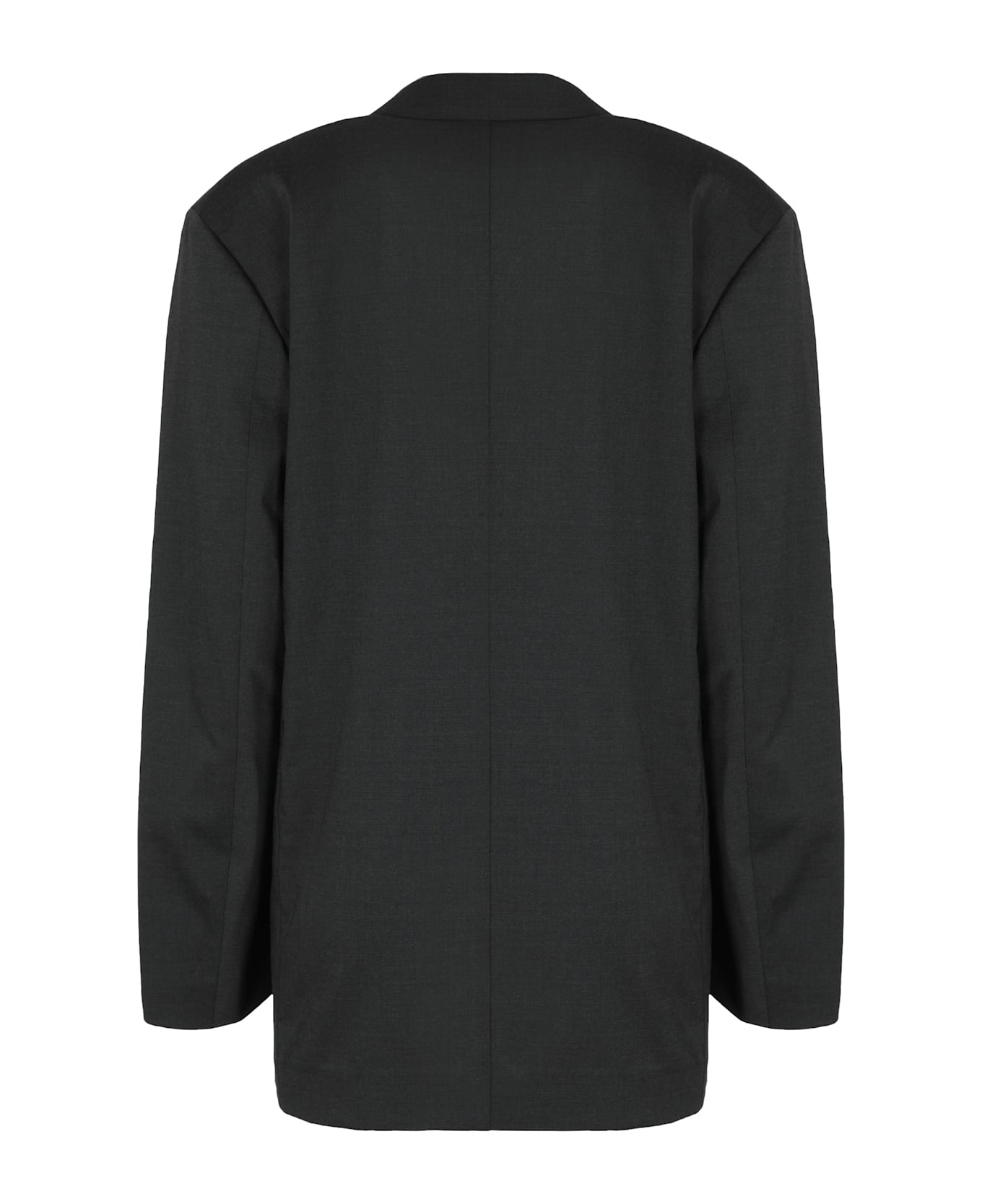 Alberta Ferretti Double-breasted Blazer In Wool Blend - grey