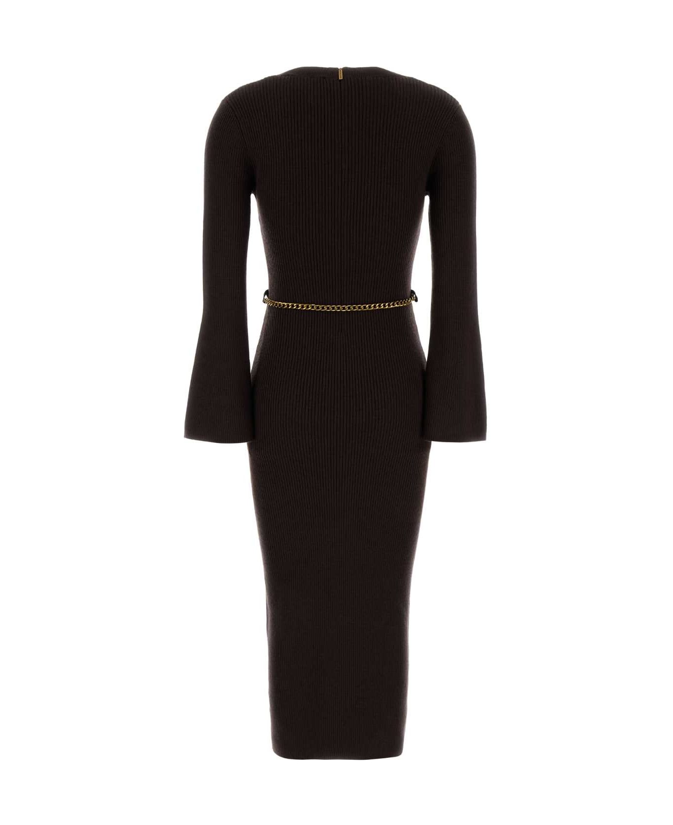 Michael Kors Chocolate Wool Blend Dress - CHOCOLATE