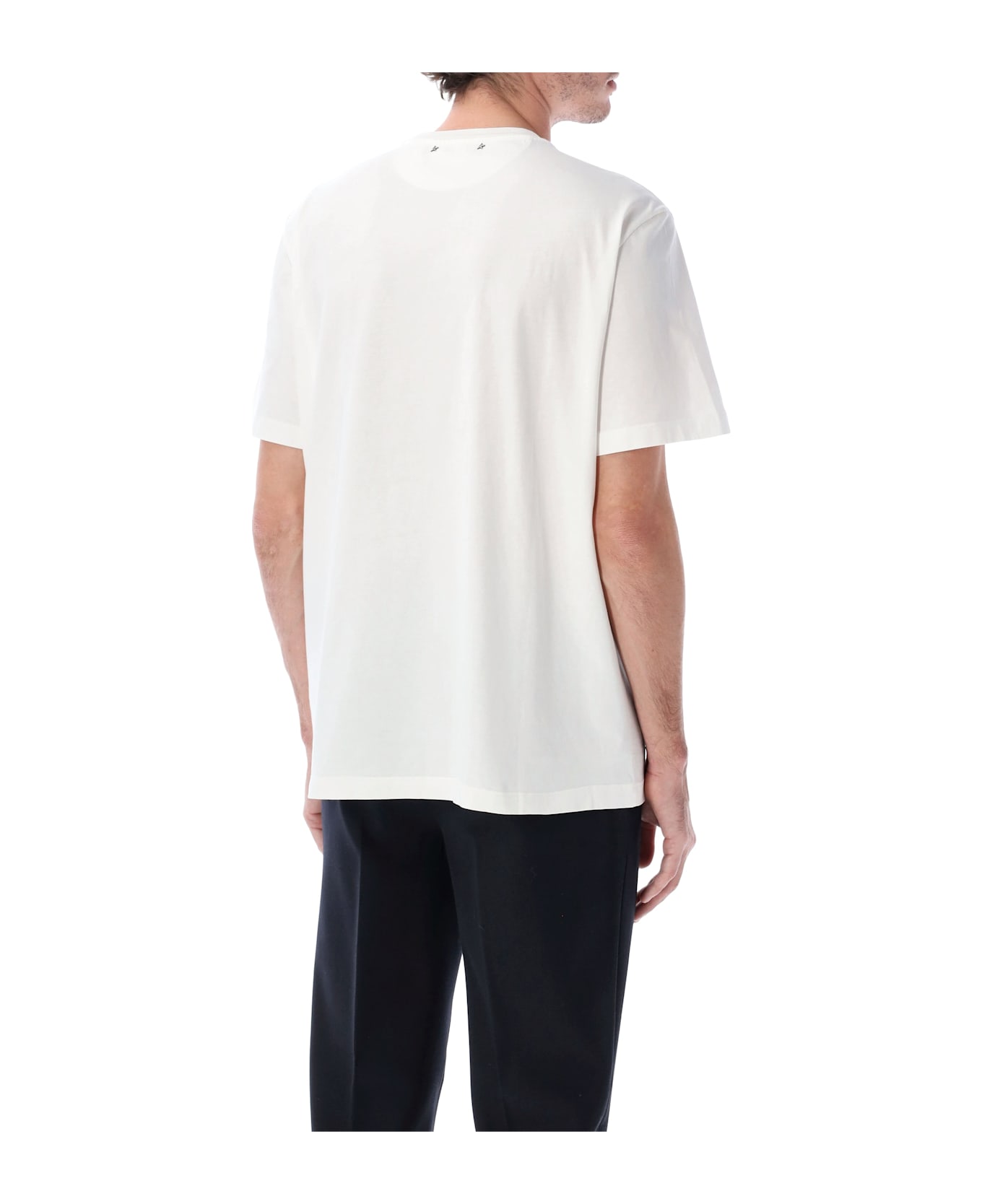 Golden Goose Vintage White Cotton Logo T-shirt - WHITE