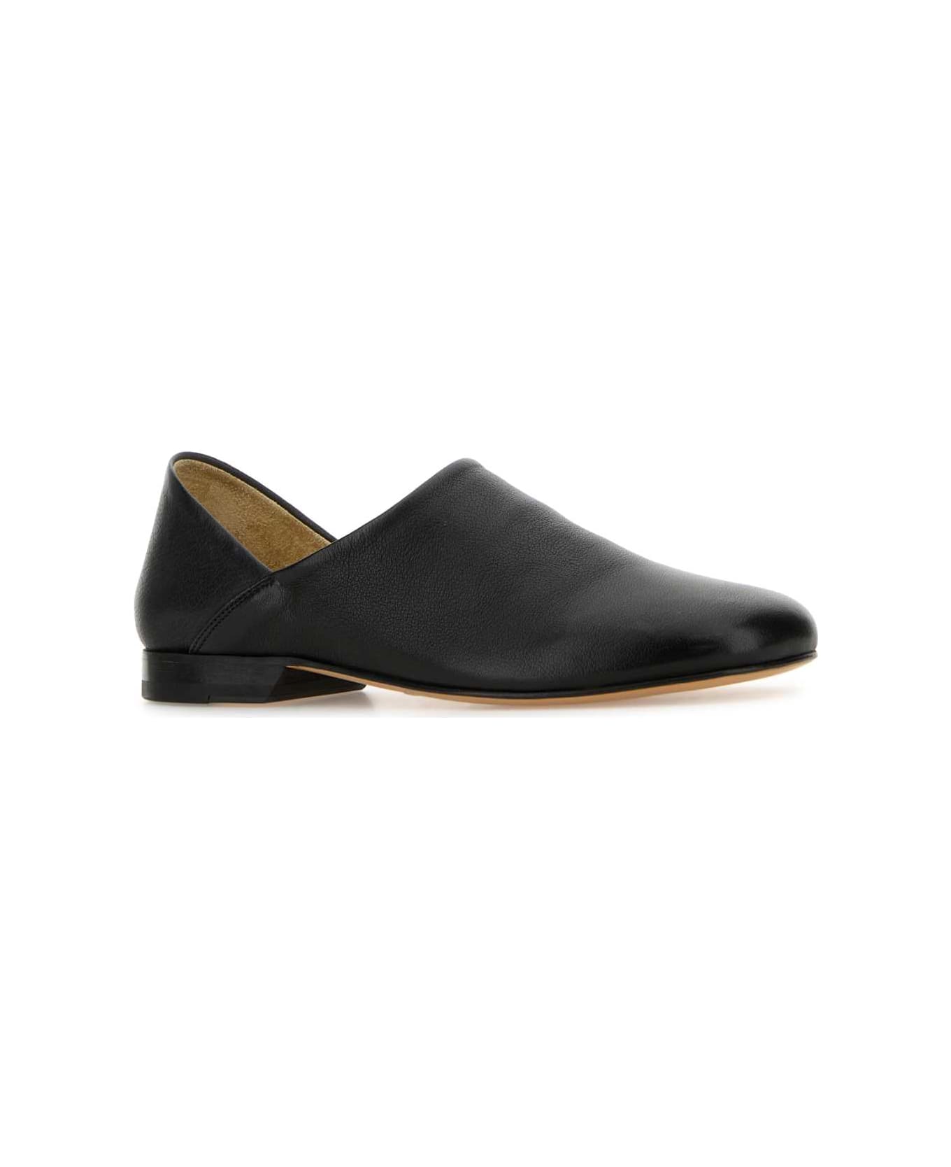 Lemaire Black Leather Loafers - BLACK