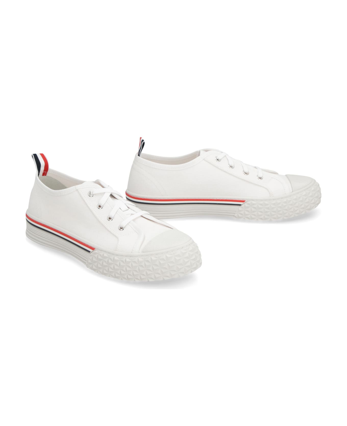 Thom Browne Collegiate Canvas Low-top Sneakers - White
