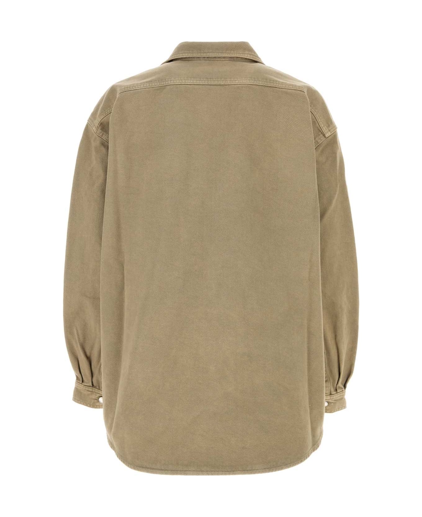 1989 Studio Army Green Denim Oversize Shirt - LIGHT BROWN