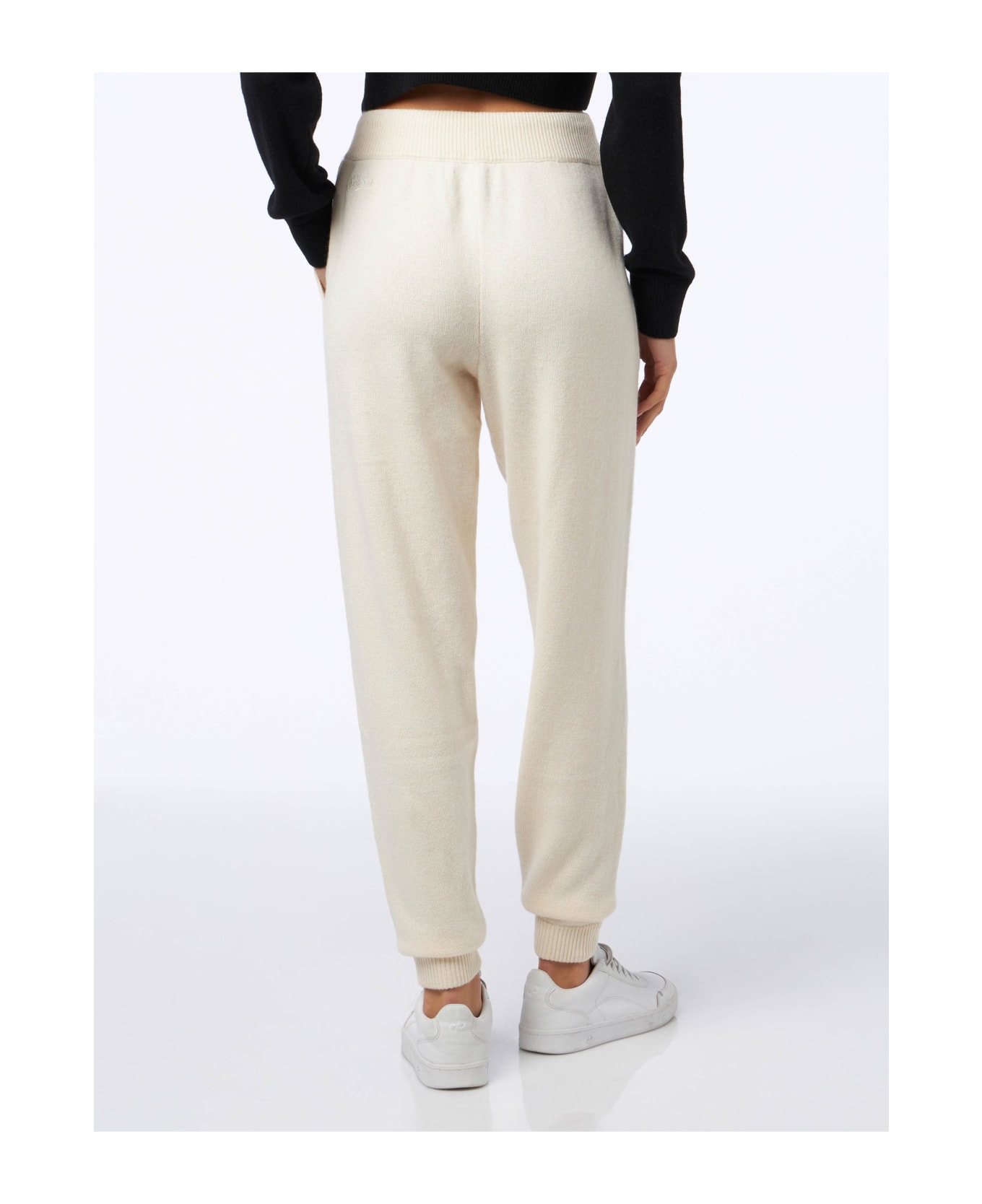 MC2 Saint Barth Woman Off-white Cashmere Blend Jogger Pants - WHITE