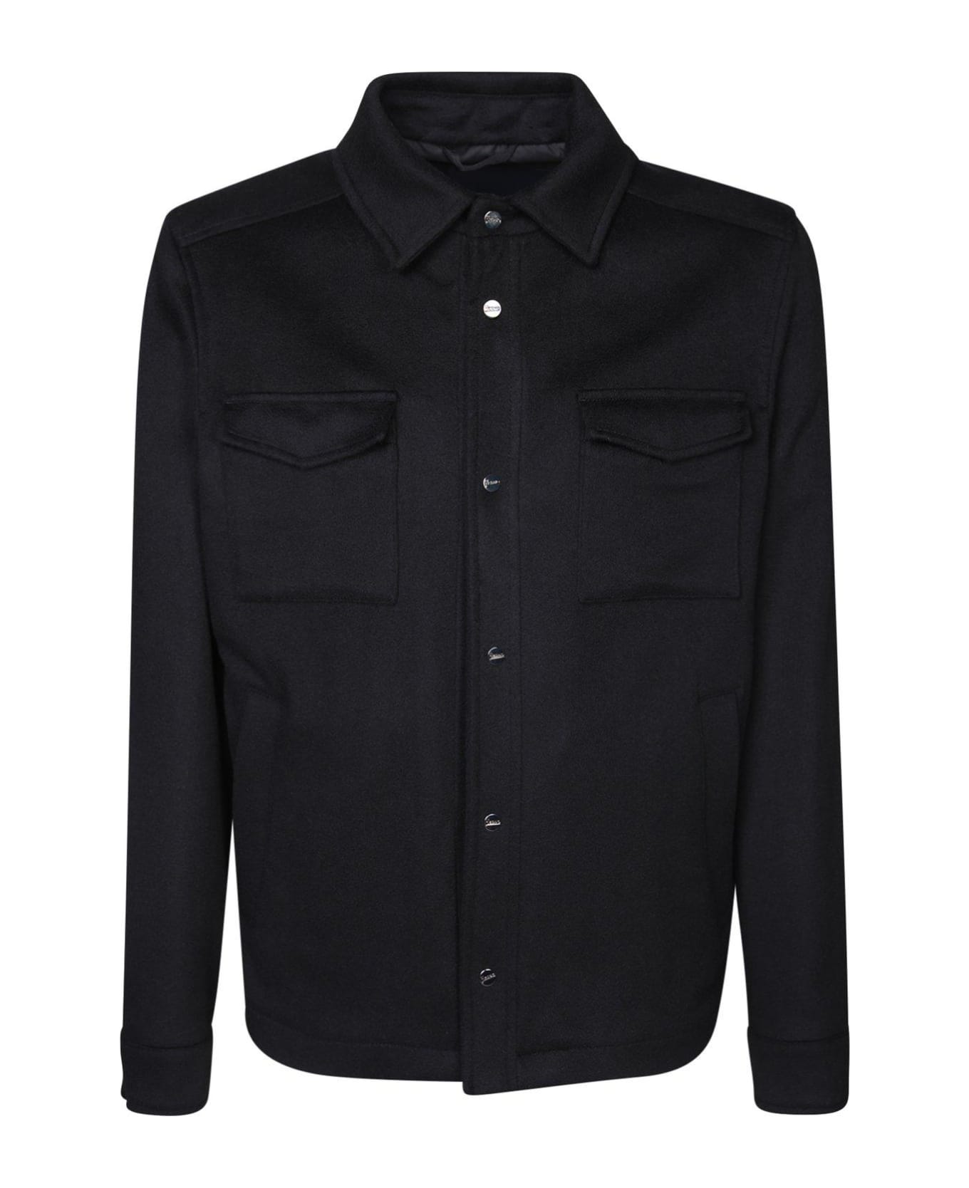 Herno Buttoned Shirt Jacket - BLACK