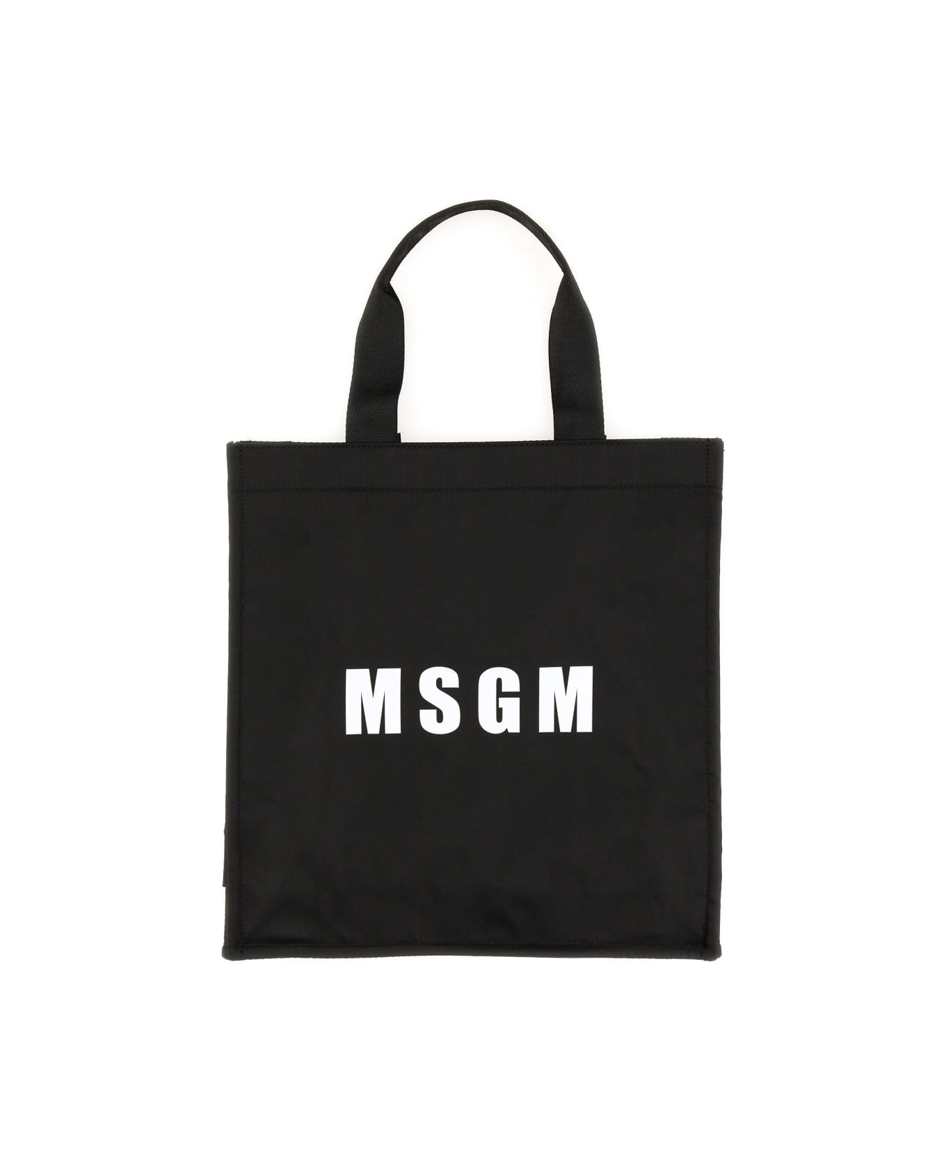 MSGM Tote Bag With Logo - BLACK トートバッグ