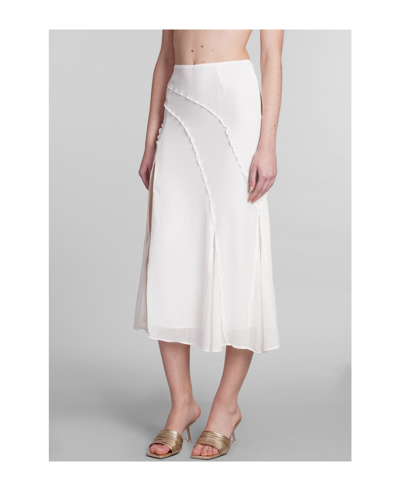 Cult Gaia Dallas Skirt In White Rayon - white
