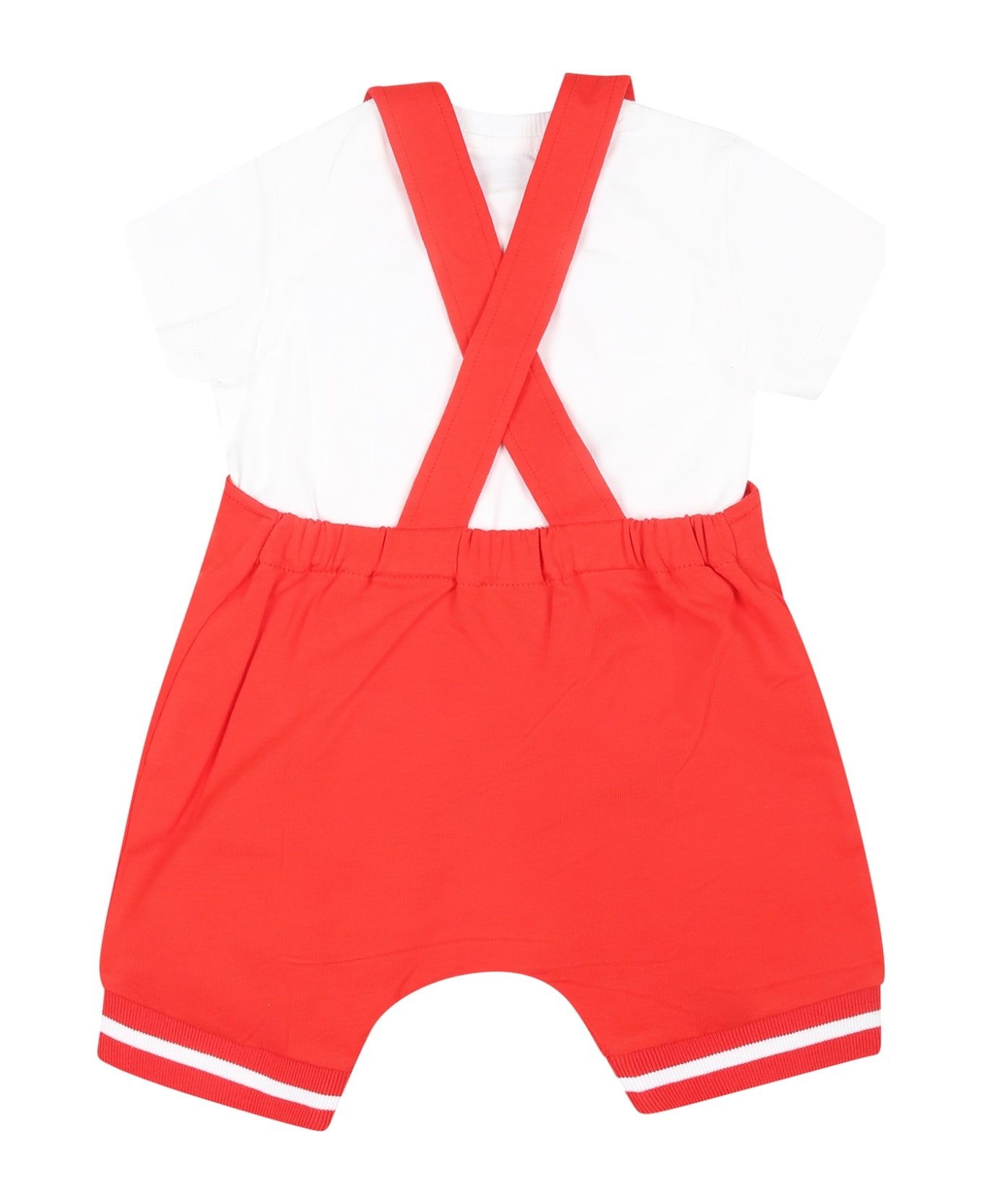Moschino Red Suit For Baby Boy With Teddy Bears - Red