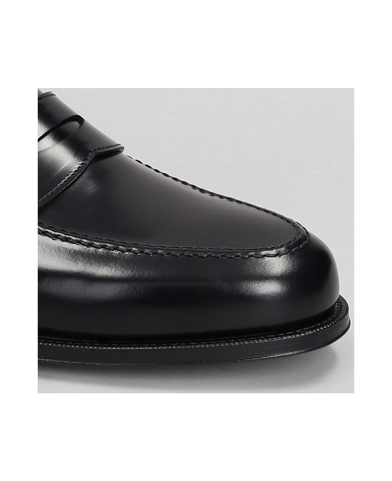 Green George Loafers In Black Leather - black