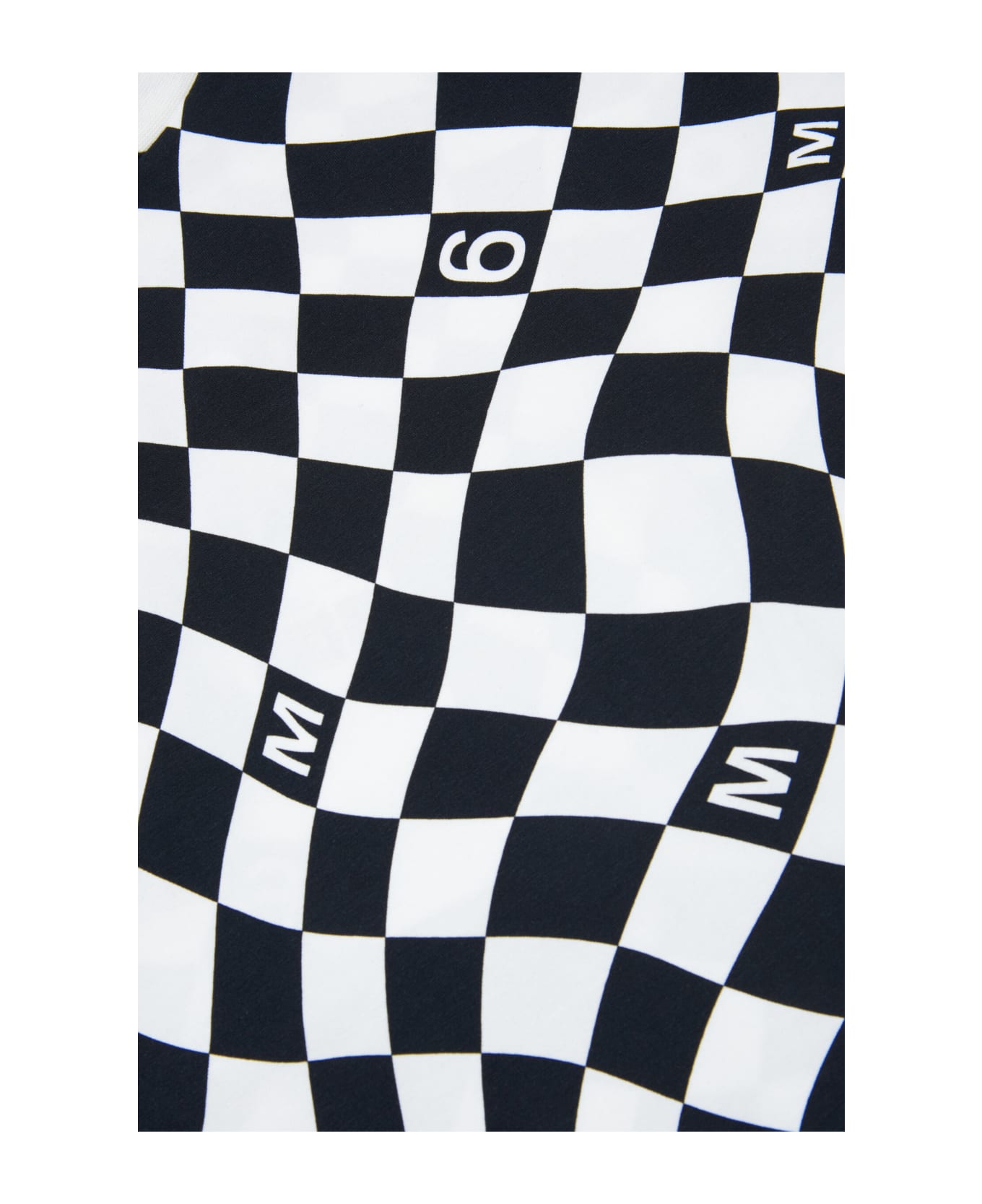 MM6 Maison Margiela Mm6mcu1u Sw Cover-ups Maison Margiela Maxi T-shirt Cover-up With Black And White Chequered Pattern - White/black