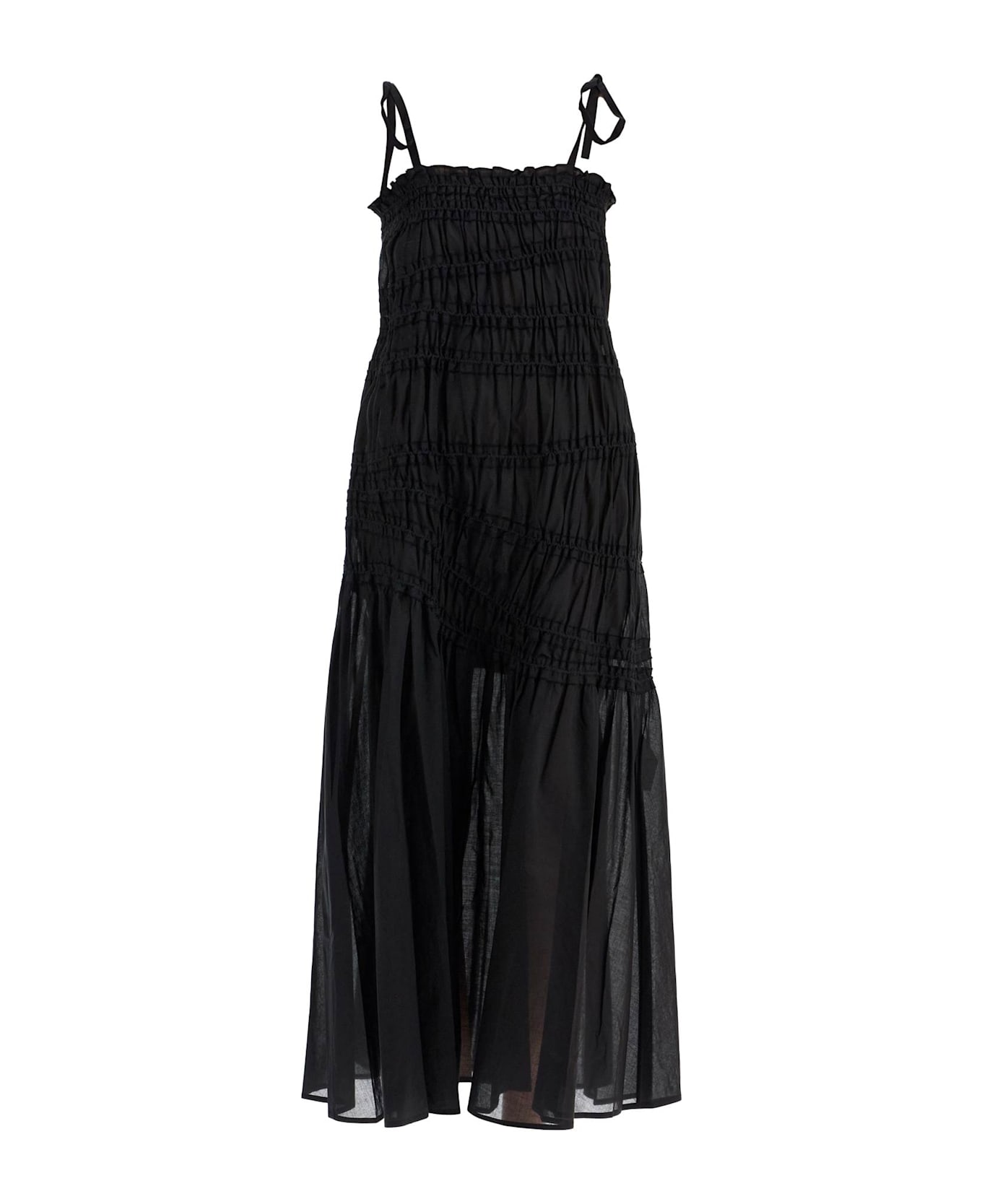 Tory Burch 
shoulder Tie
 Dress - BLACK (Black)