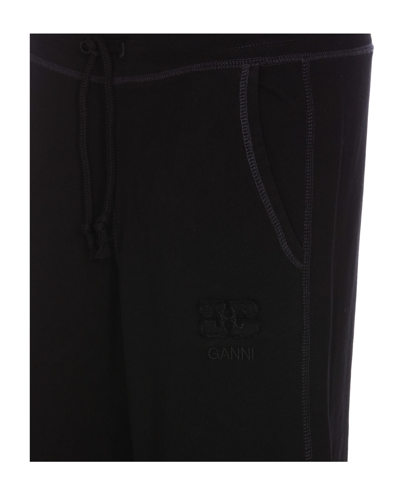 Ganni Light Isoli Cuffed Pants - BLACK